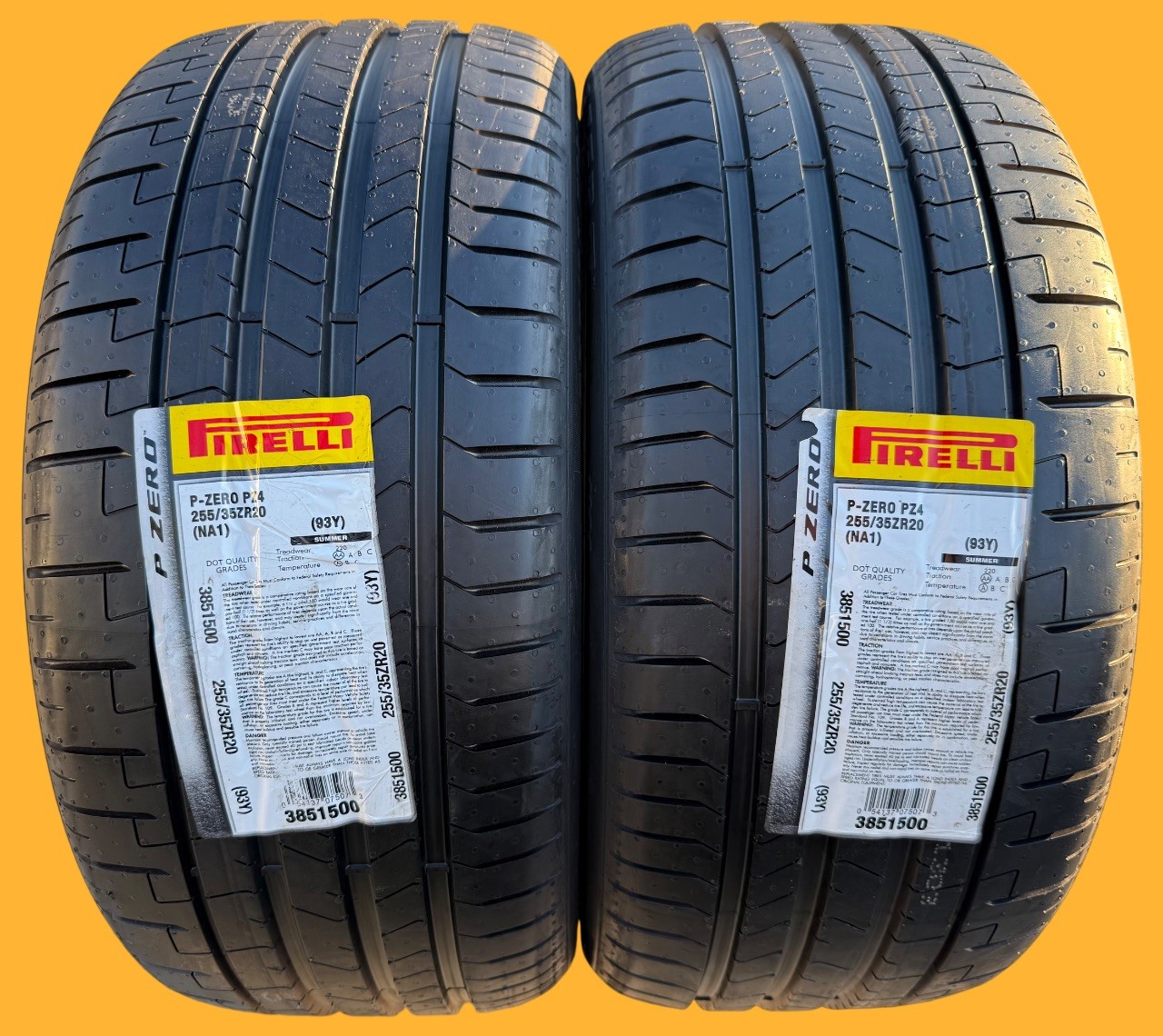 Set of TWO BRAND NEW 255/35ZR20 (93Y) Pirelli P Zero PZ4 Sport Tires 2553520