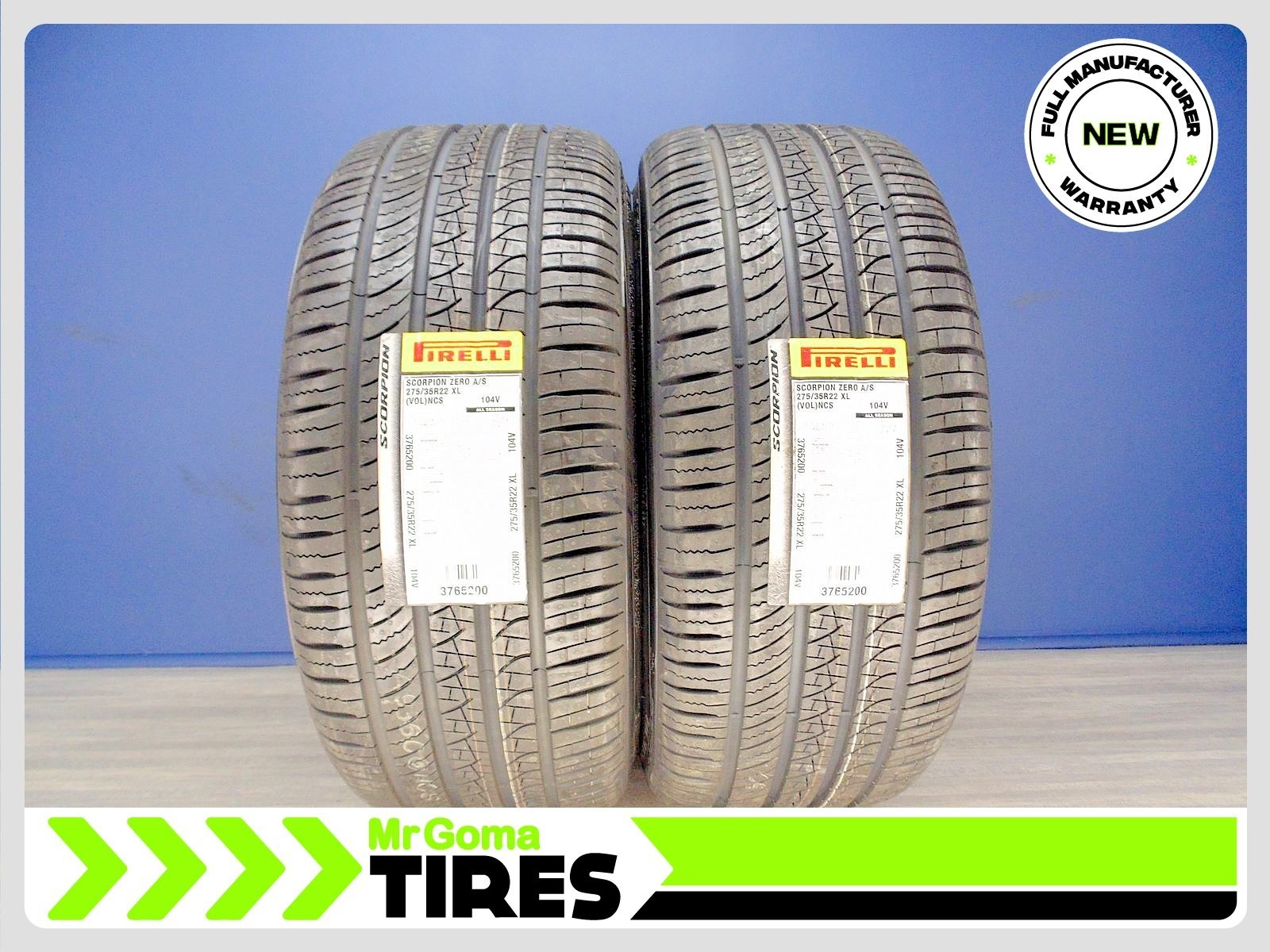 2 BRAND NEW PIRELLI SCORPION TM ZERO A/S VOL PNCS XL 275/35R22 TIRES 2753522