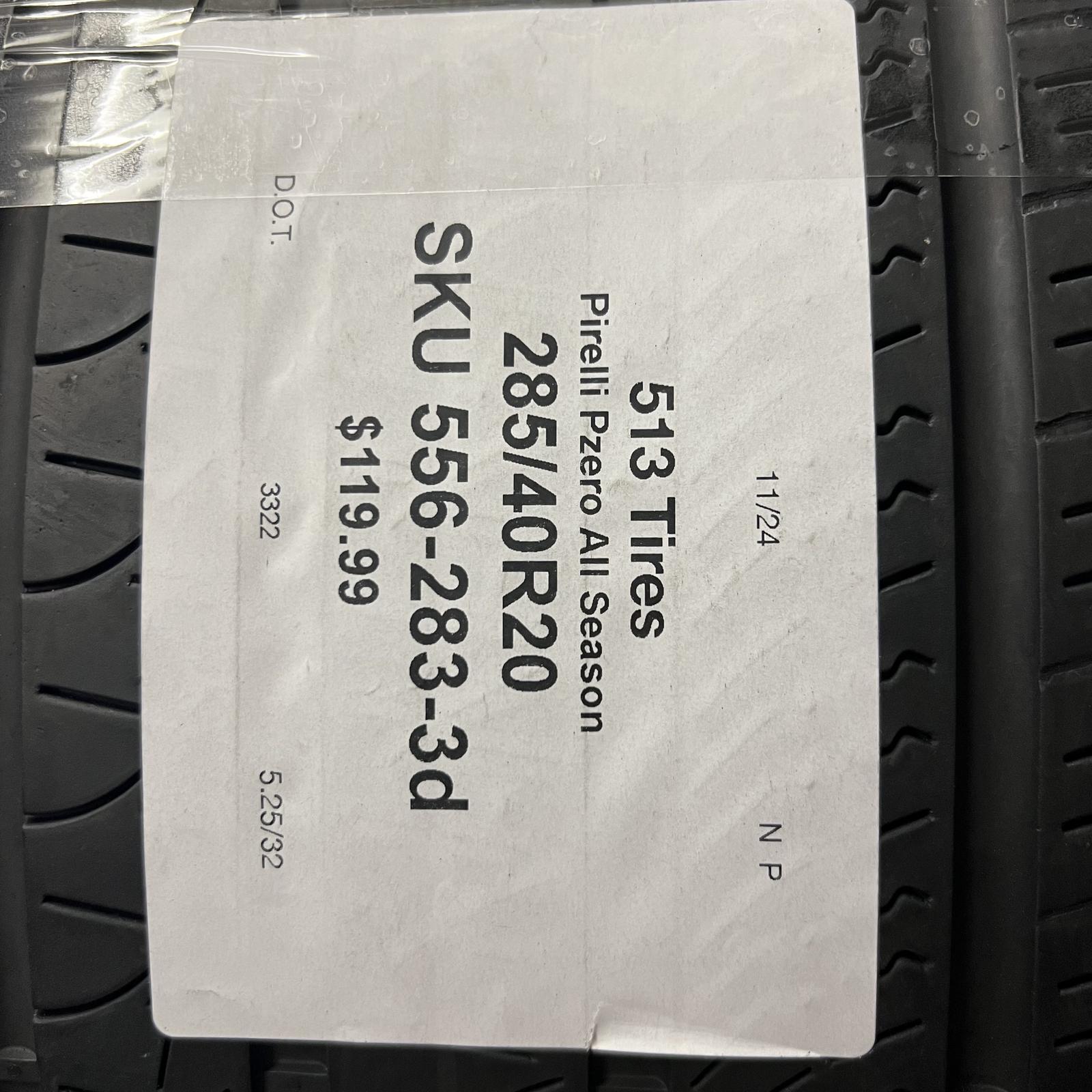 1 Tire LikeNEW Pirelli Pzero All Season BMW 285/40R20 108H DOT.3322 NO Patch