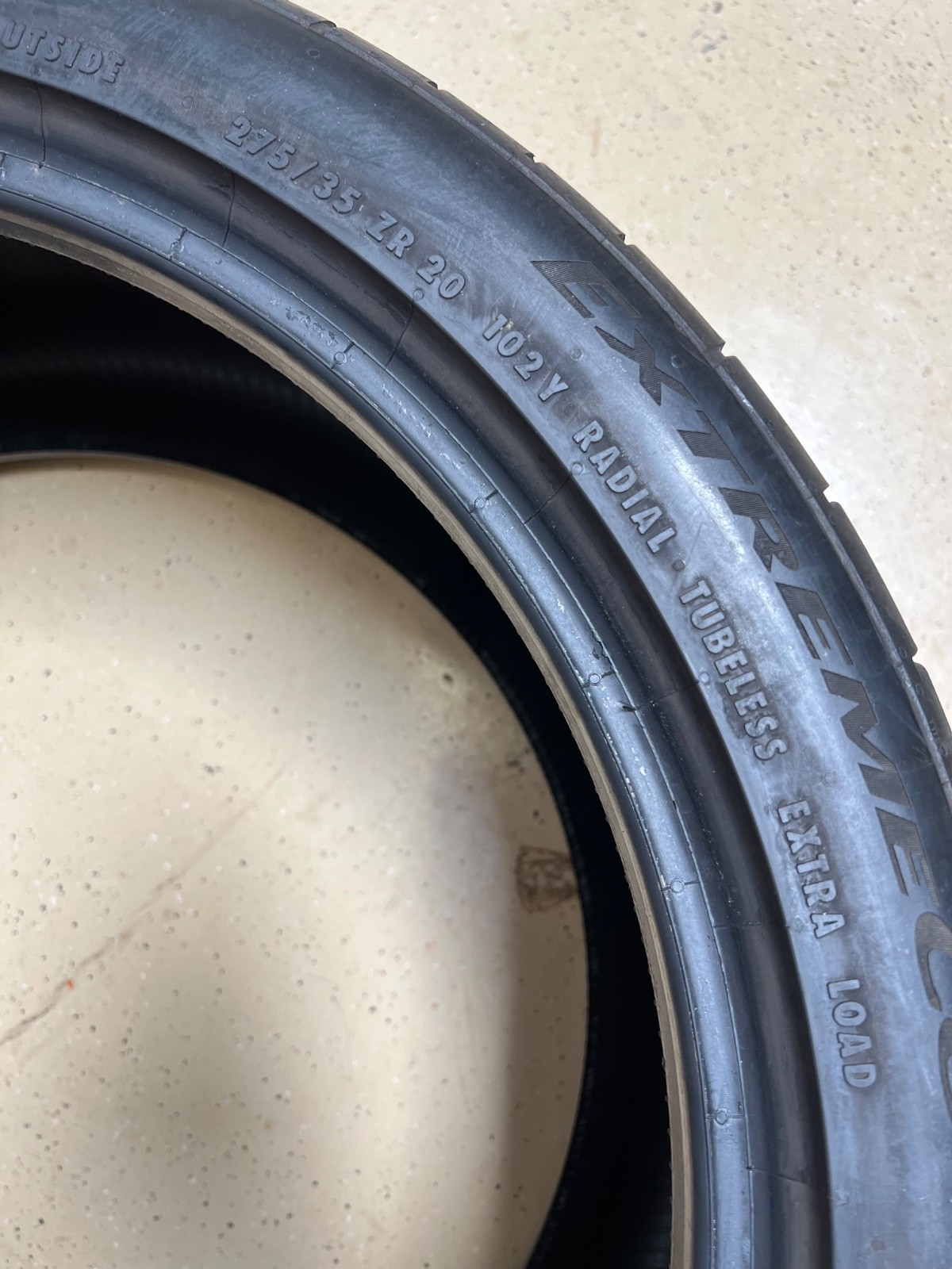 1 – NO REPAIRS 275/35ZR20 XL (102Y) Continental ExtremeContact Sport – 7130