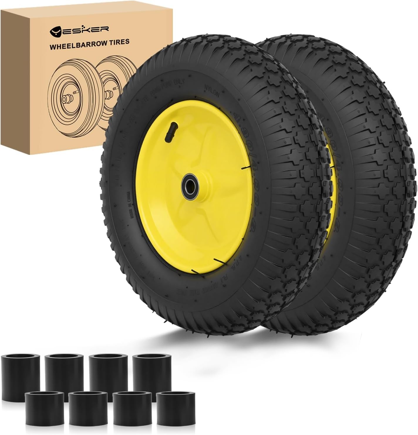 4.80/4.00-8″ Tires and Wheels Replacement 16″ Pneumatic Air Inflated Tire Wheel