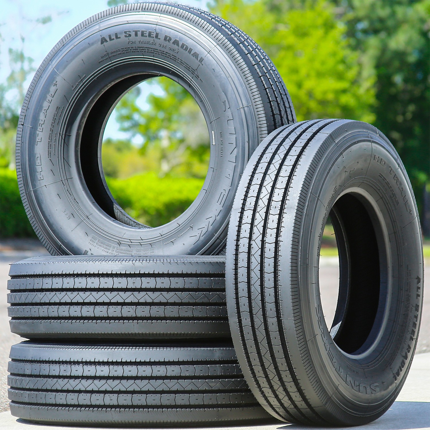 2 Tires Suntek HD Trail + All Steel ST 235/80R16 Load H 16 Ply Trailer