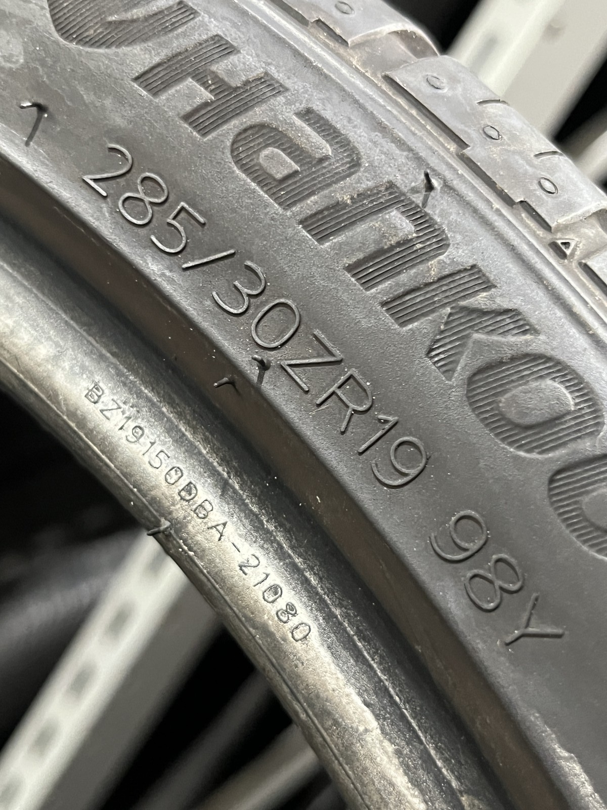Set Of 2 Tires Hankook Ventus S1 AS 285/30ZR19 98Y DOT.0123 7.75/32 NO Patch
