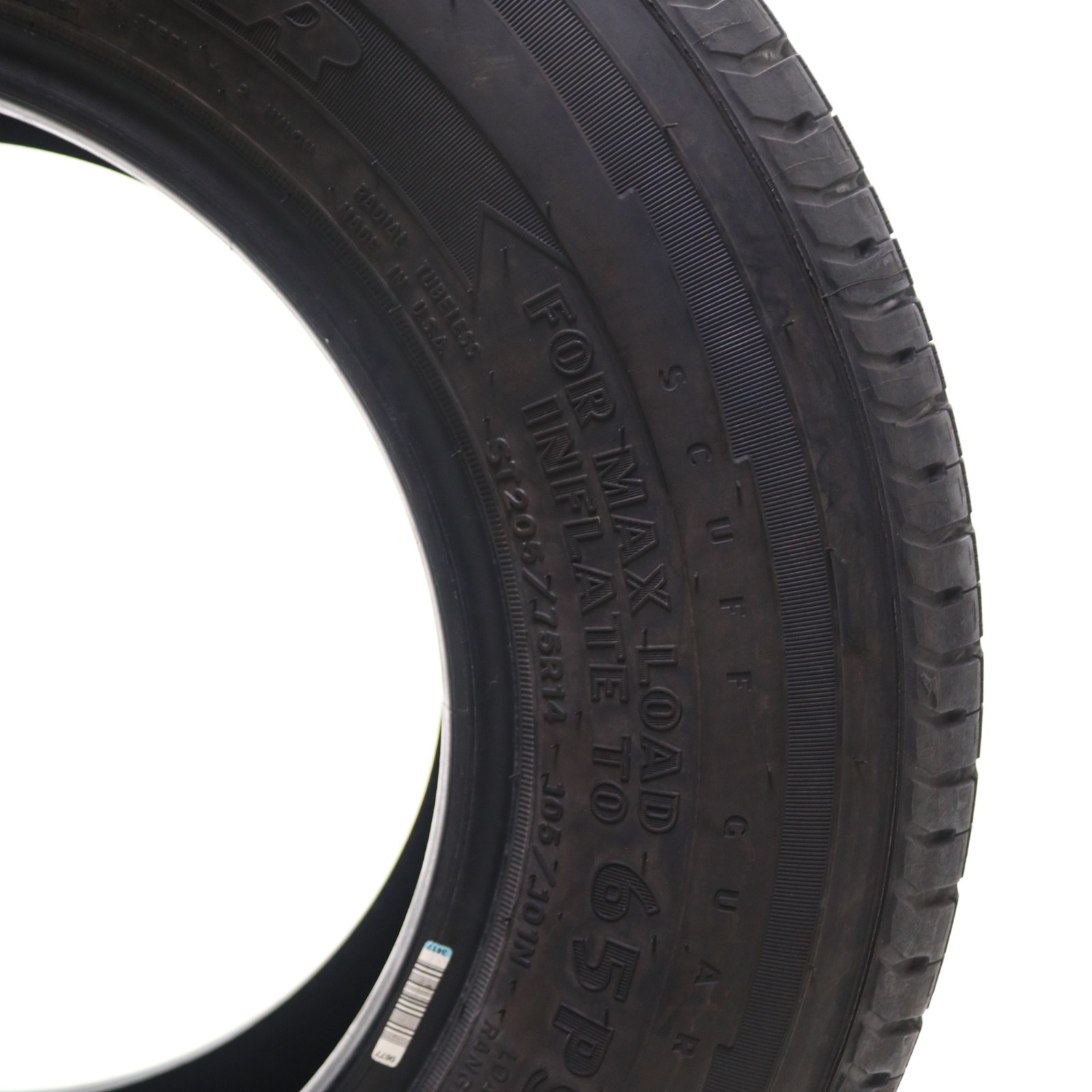 Set of 4 Used ST 205/75R14 Goodyear Endurance – 105/101N – 6-6.5/32 No Repairs