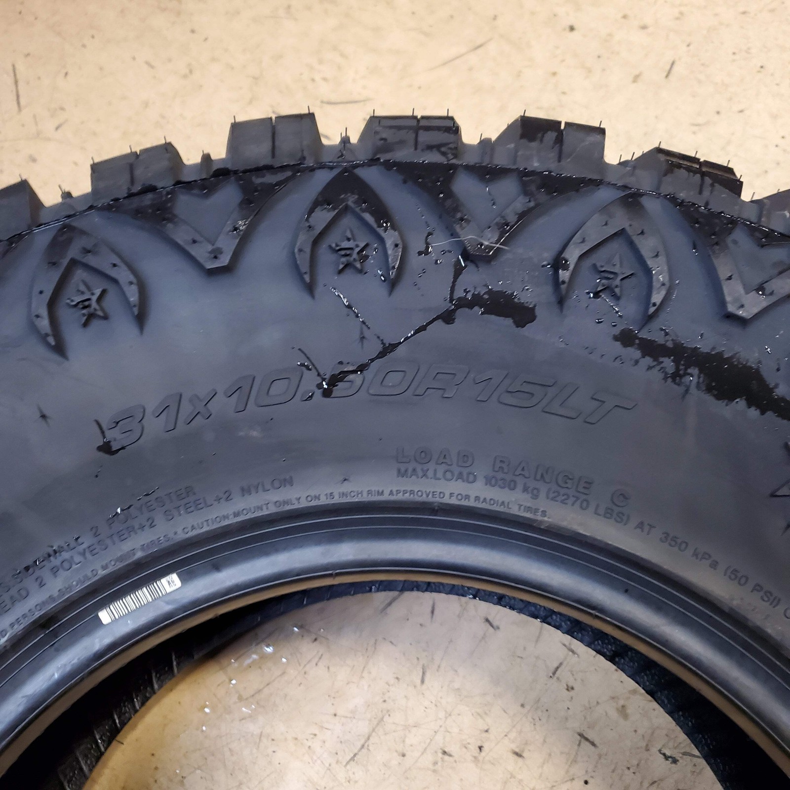 RBP REPULSOR M/T RX BSW LT 31 10.50 15 109Q 6PLY MUD TRUCK TIRE RBPST15105010