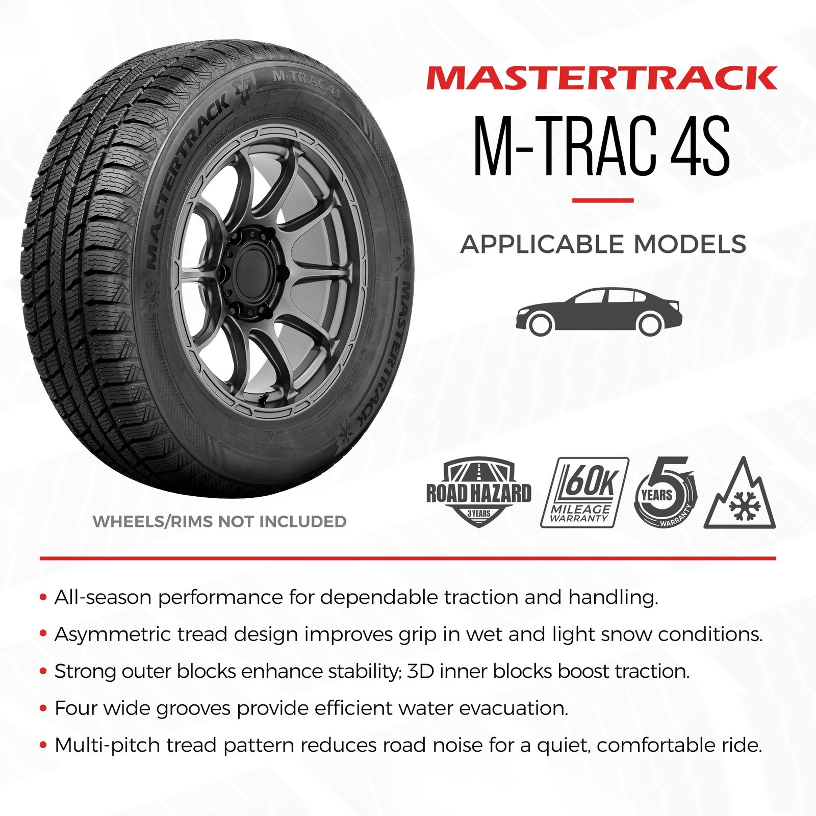 Mastertrack M-TRAC 4S All Weather 215/65R17 103V XL Passenger Tire 215 65 17