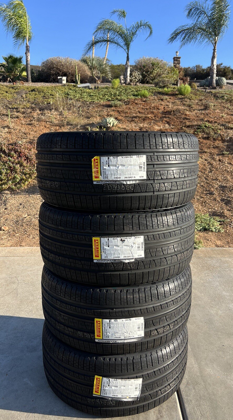 Set of FOUR BRAND NEW 295/35R21 Pirelli Scorpion Verde A/S AS All Season Tires