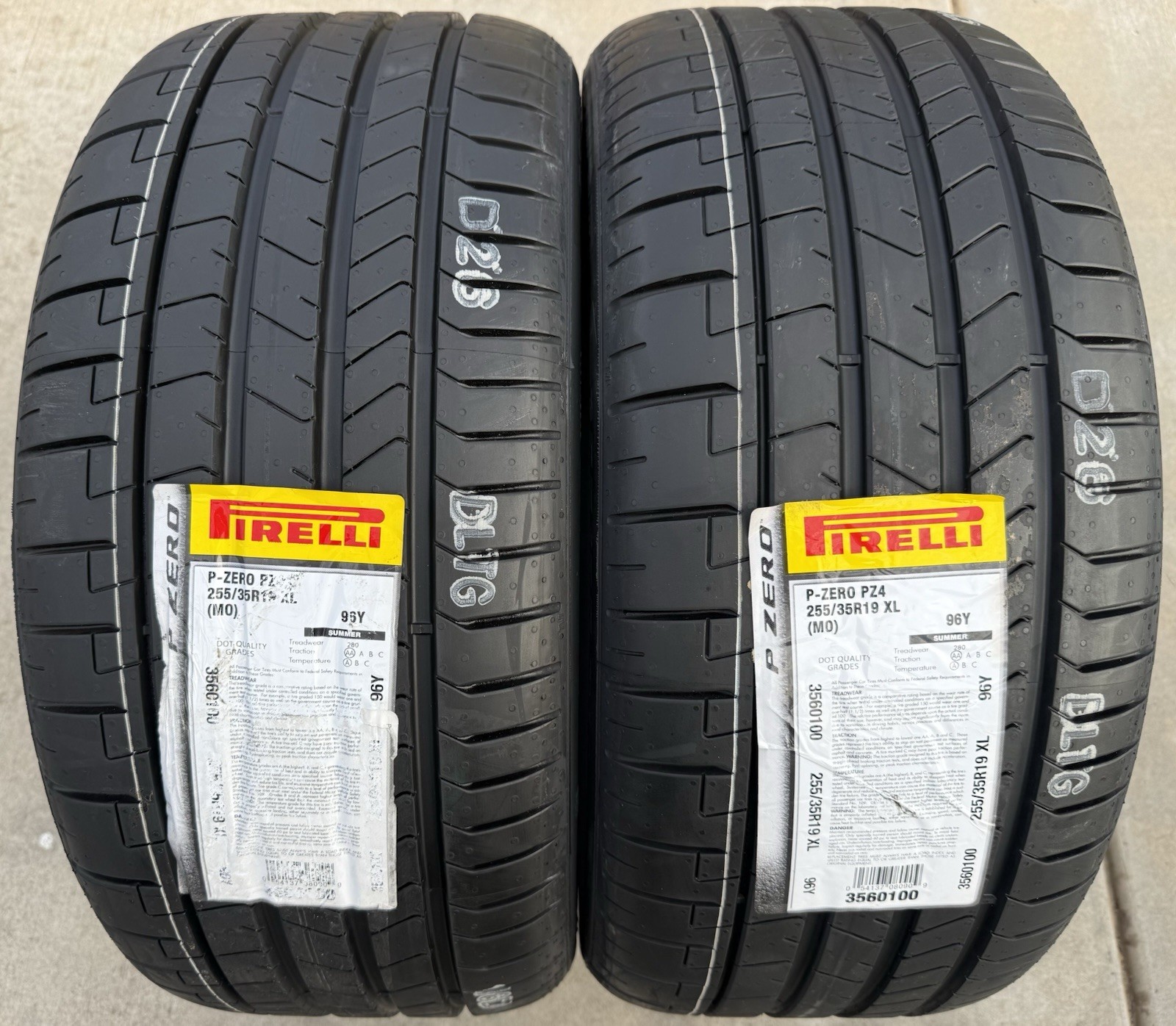 TWO BRAND NEW 255/35R19 96Y Pirelli P Zero PZ4 Sport Tires Like Michelin 4S