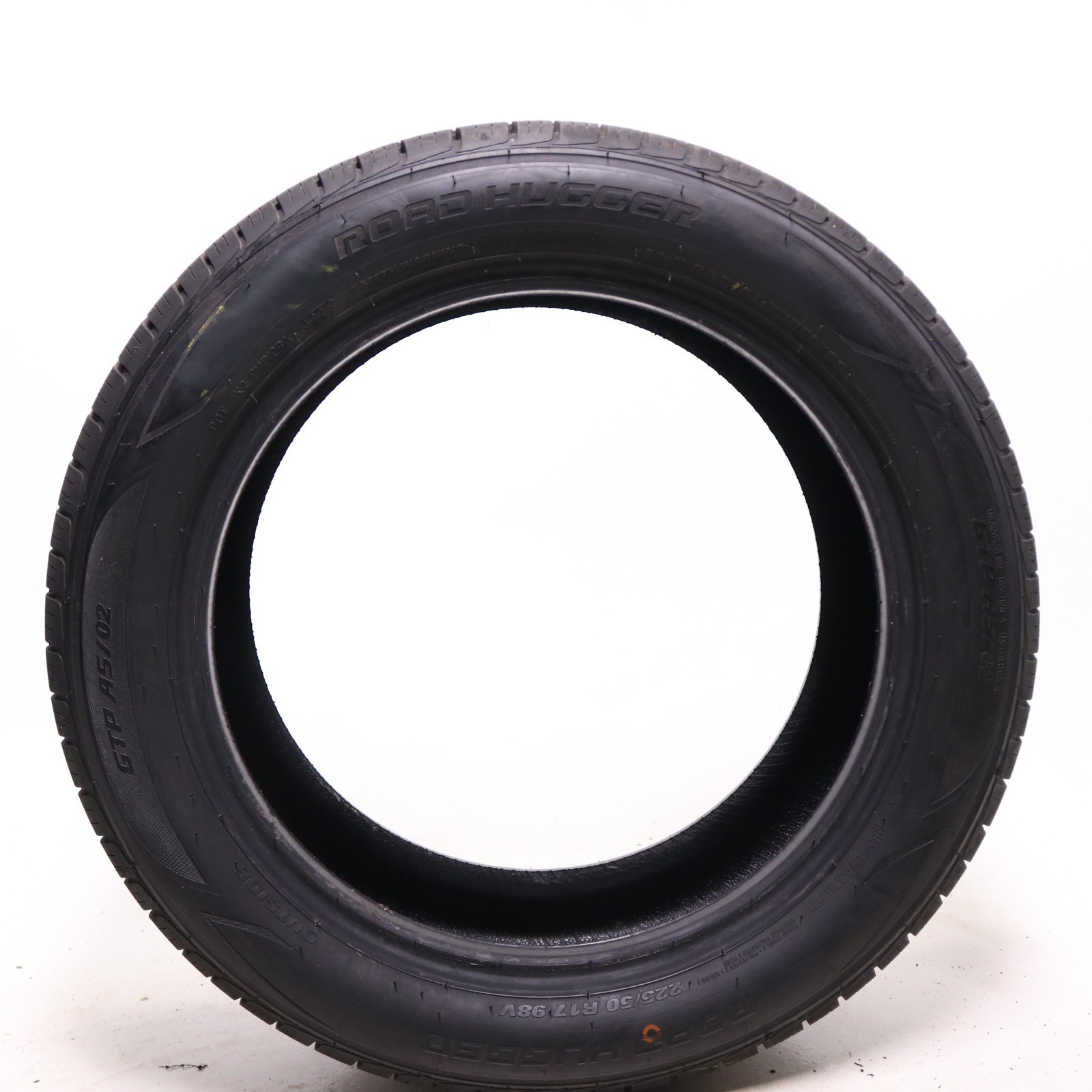Set of 2 Used 225/50R17 Road Hugger GTP AS/02 – 98V – 9.5-10.5/32 No Repairs