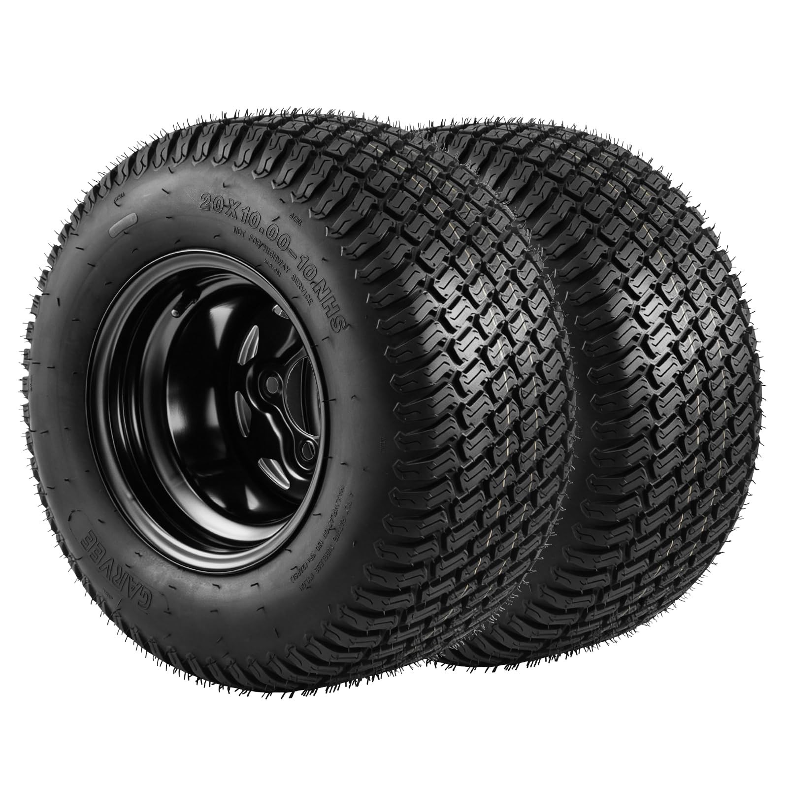 2pack 20×10-10 Rubber Lawn Mower Tire & Wheel Assembly 20×10-10 Replacement Tire