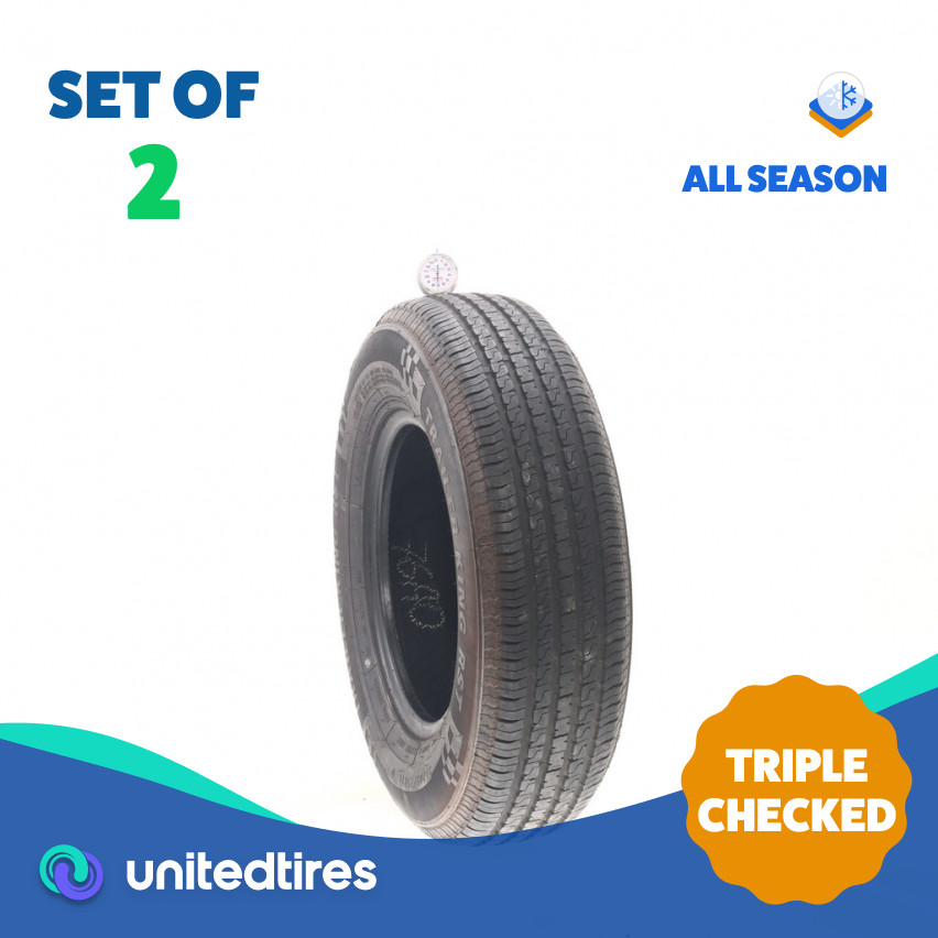 Set of (2) Used ST 205/75R14 Trailer King RST 105/101M – 7/32