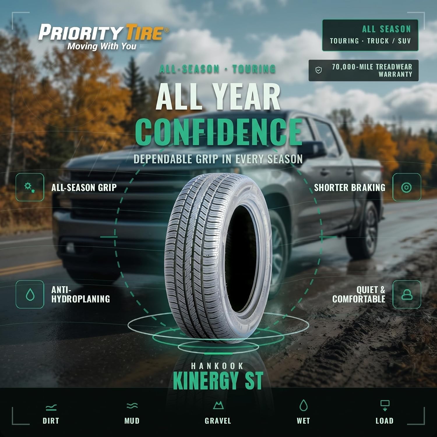 Kinergy ST H735 175/65R15 84H Non-directional Tire