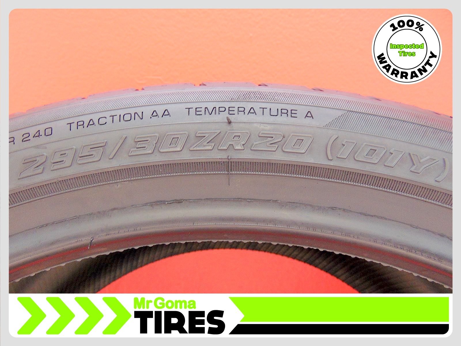 1 YOKOHAMA ADVAN SPORT V107 MO1 XL 295/30ZR20 USED TIRE 7.9/32 TREAD 2953020