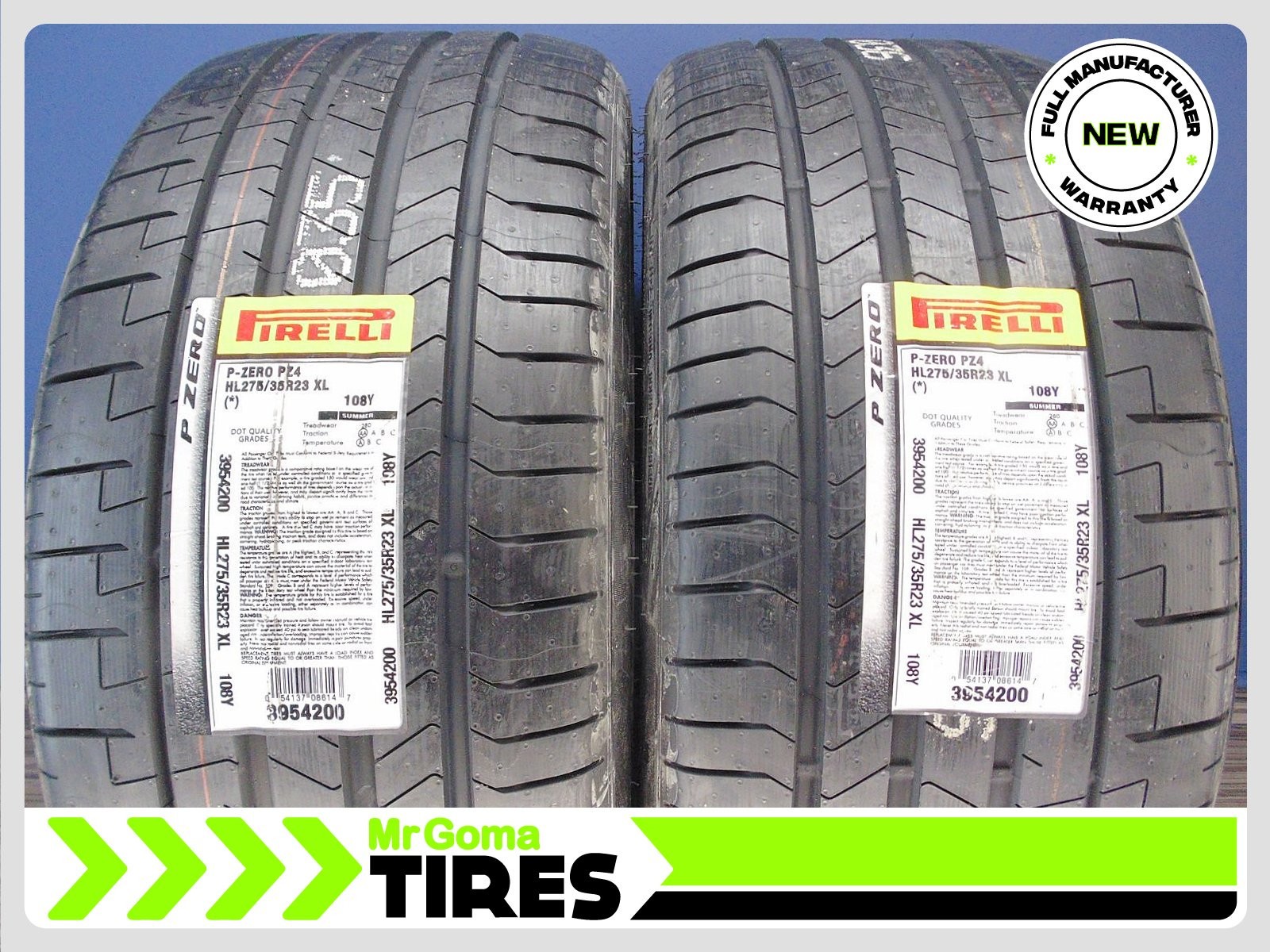 2 BRAND NEW 275/35R23 PIRELLI P ZERO PZ4 XL TIRES BMW PZERO 108Y HL 2753523