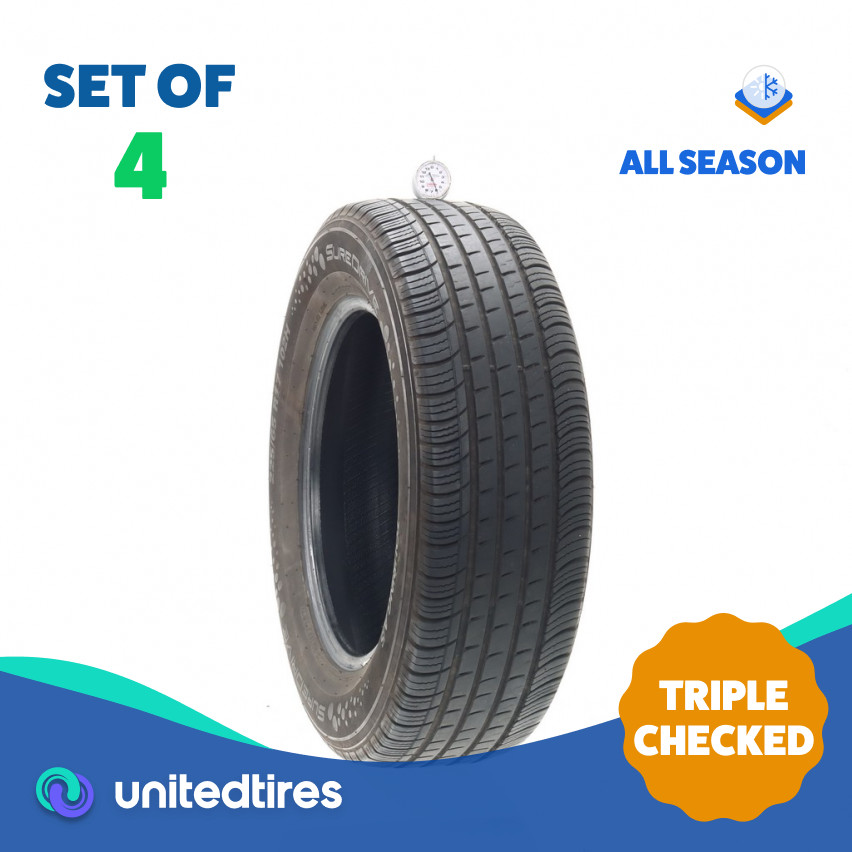 Set of (4) Used 225/65R17 SureDrive Touring A/S TA71 102H – 6-7.5/32 (17XAC)