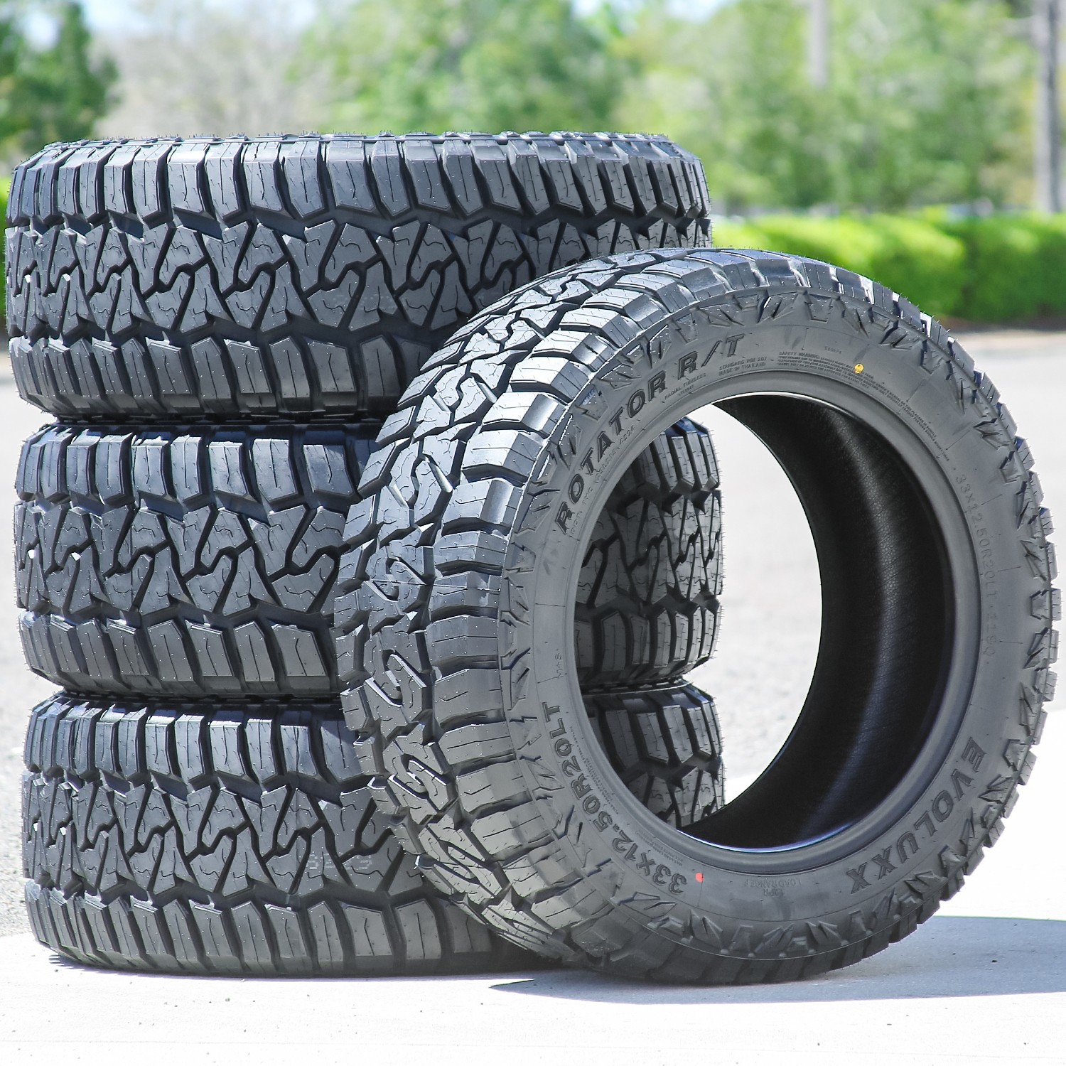 Tire LT 33X12.50R20 Evoluxx Rotator R/T RT Rugged Terrain Load F 12 Ply