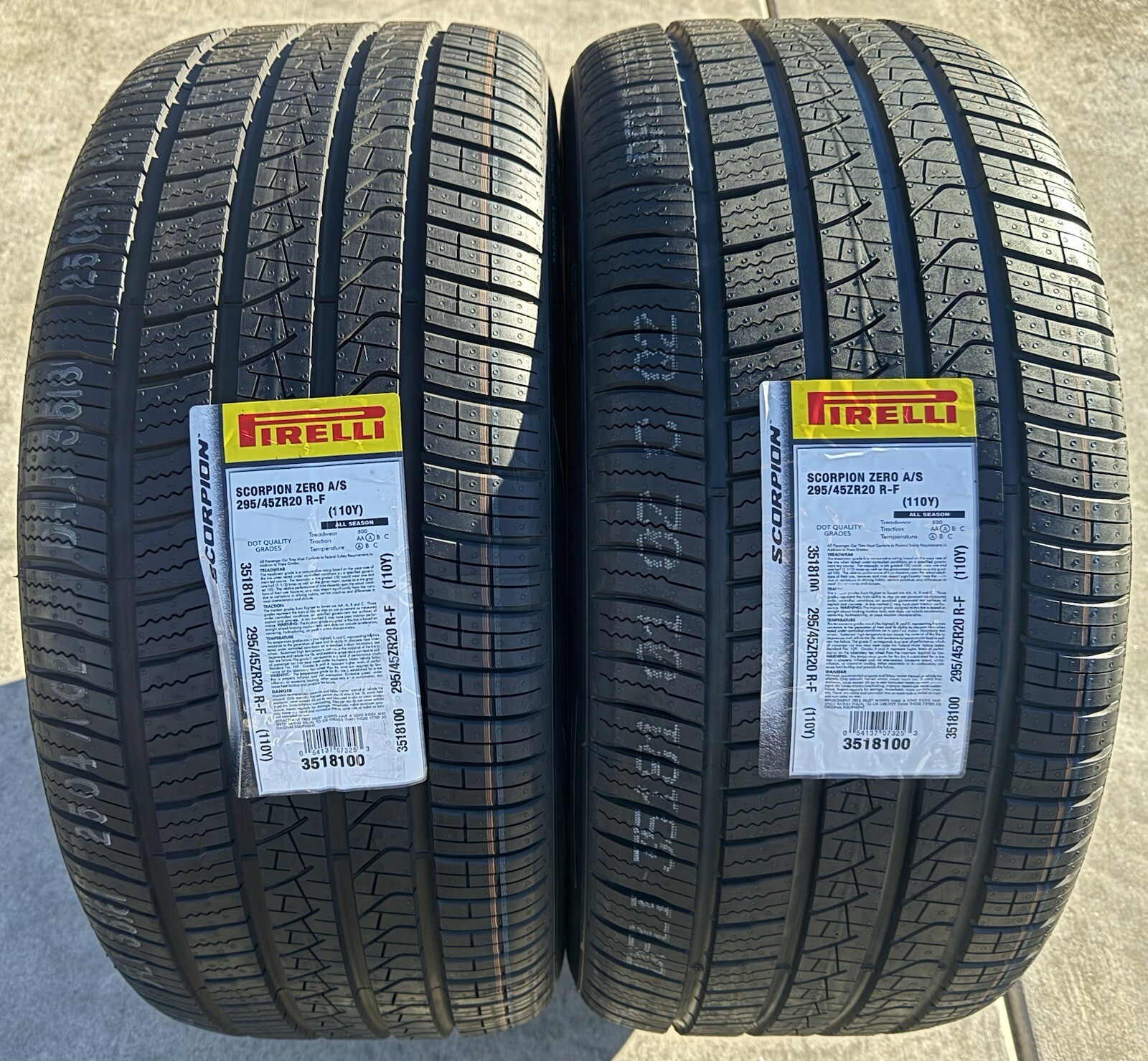 FOUR NEW 295/45ZR20 Pirelli Scorpion Zero All Season Run Flat RFT SRT Trackhawk