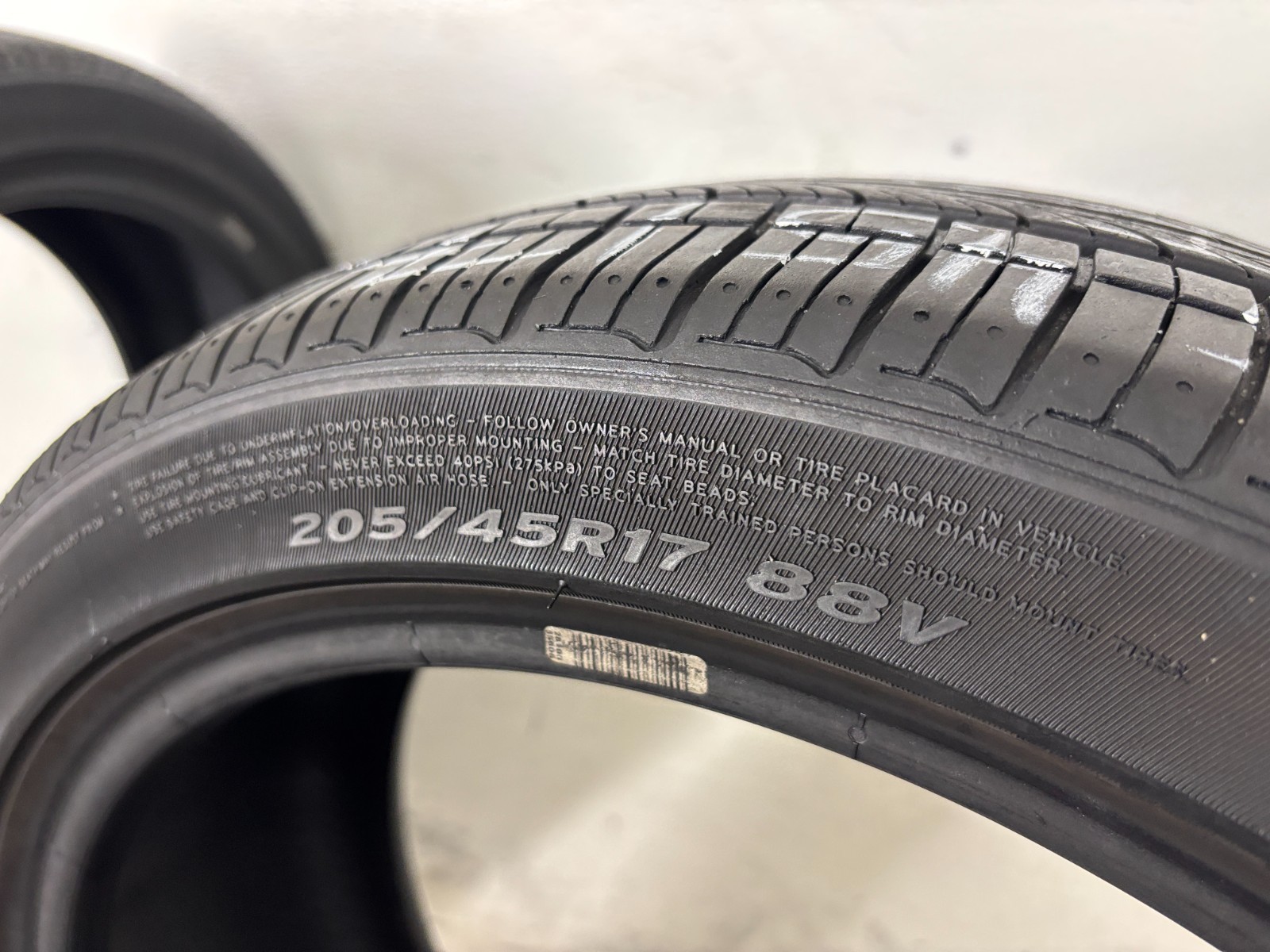 2 Tires 205 45 17 Hankook Optimo H426 HRS Run Flat (70-85% Tread Left)