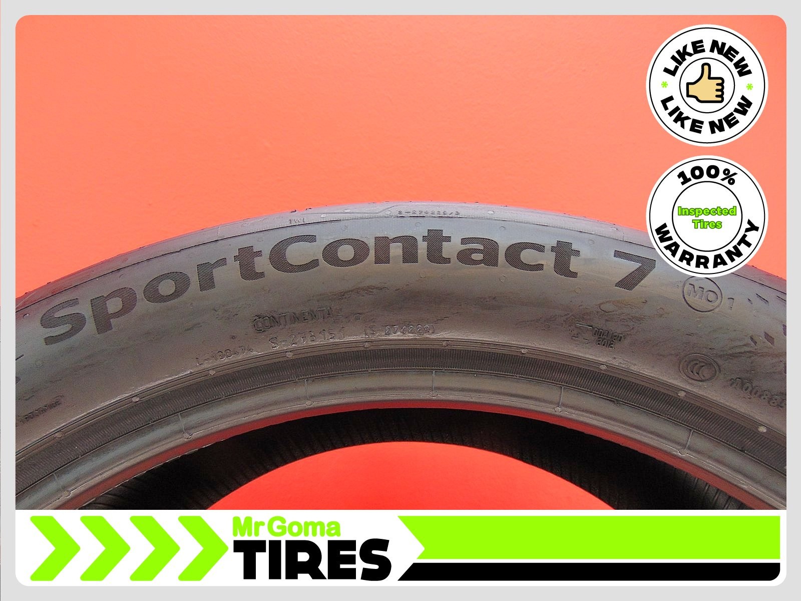 1 CONTINENTAL SPORTCONTACT 7 MO1 XL 295/35ZR21 USED TIRE 7.3/32 TREAD 2953521