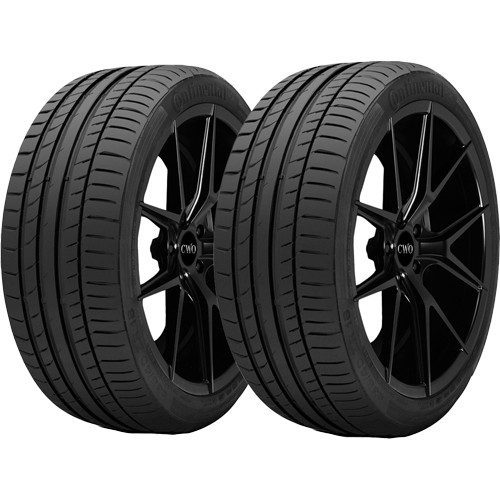 (QTY 2) 285/35R21 Continental Sport Contact 5 105Y XL Black Wall Tires