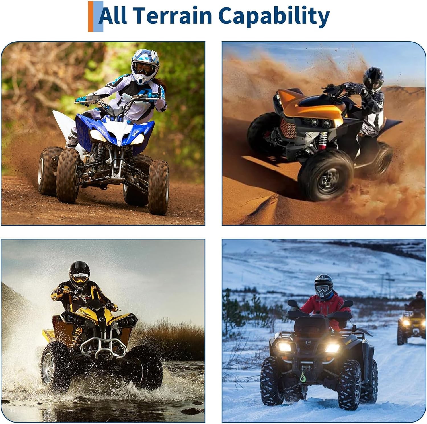 25×10-12 ATV UTV Tires, 25x10x12 All-Terrain ATV Tires, 6PR Tubeless, Set of 2