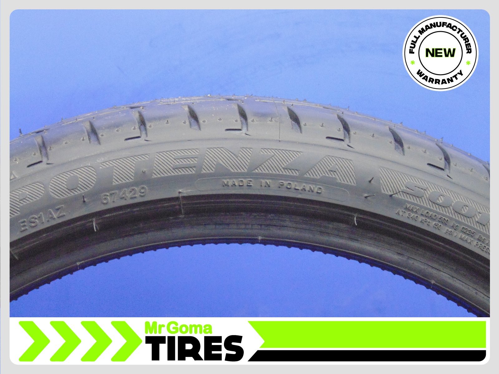 2 BRAND NEW 225/35R19 BRIDGESTONE POTENZA S001 RFT XL 88Y RUN FLAT TIRES 2253519