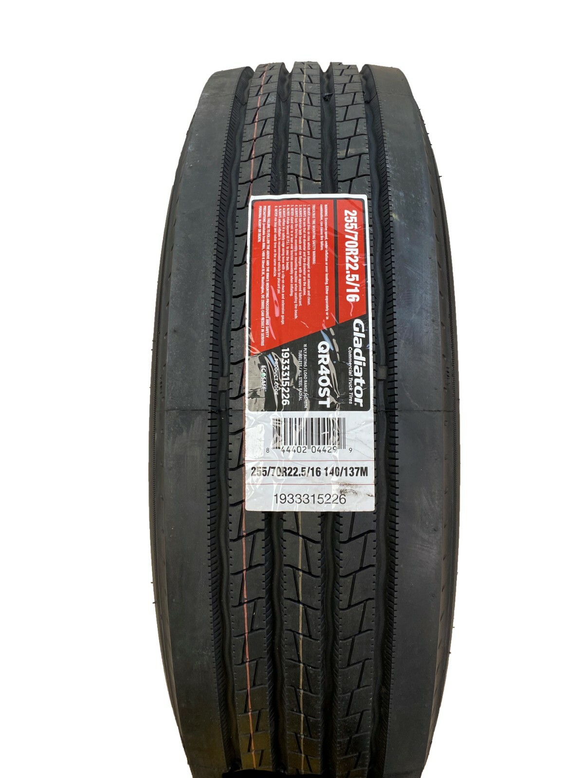 1 (One) Tire Gladiator QR40-ST 255/70R22.5 Load H 16 Ply Steer Commercial