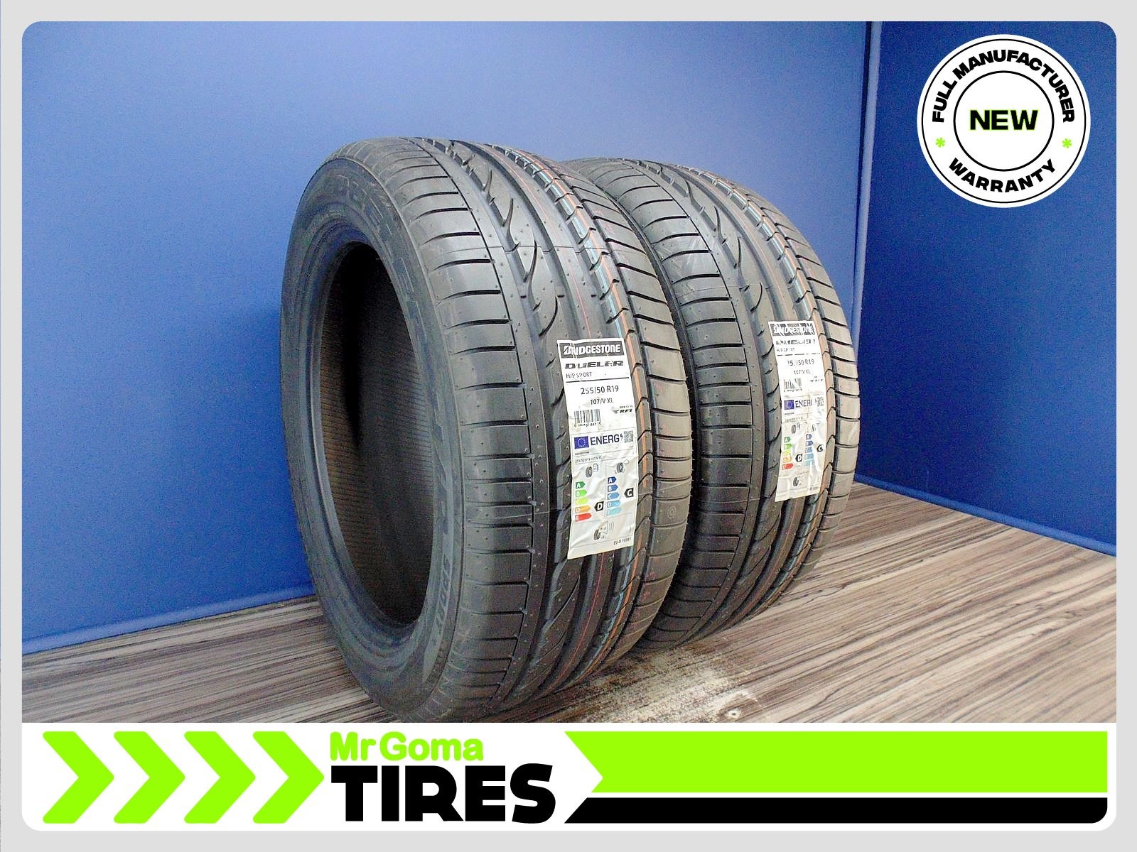 2 NEW 255/50R19 BRIDGESTONE DUELER H/P SPORT RFT XL TIRES Run flat 107V 2555019