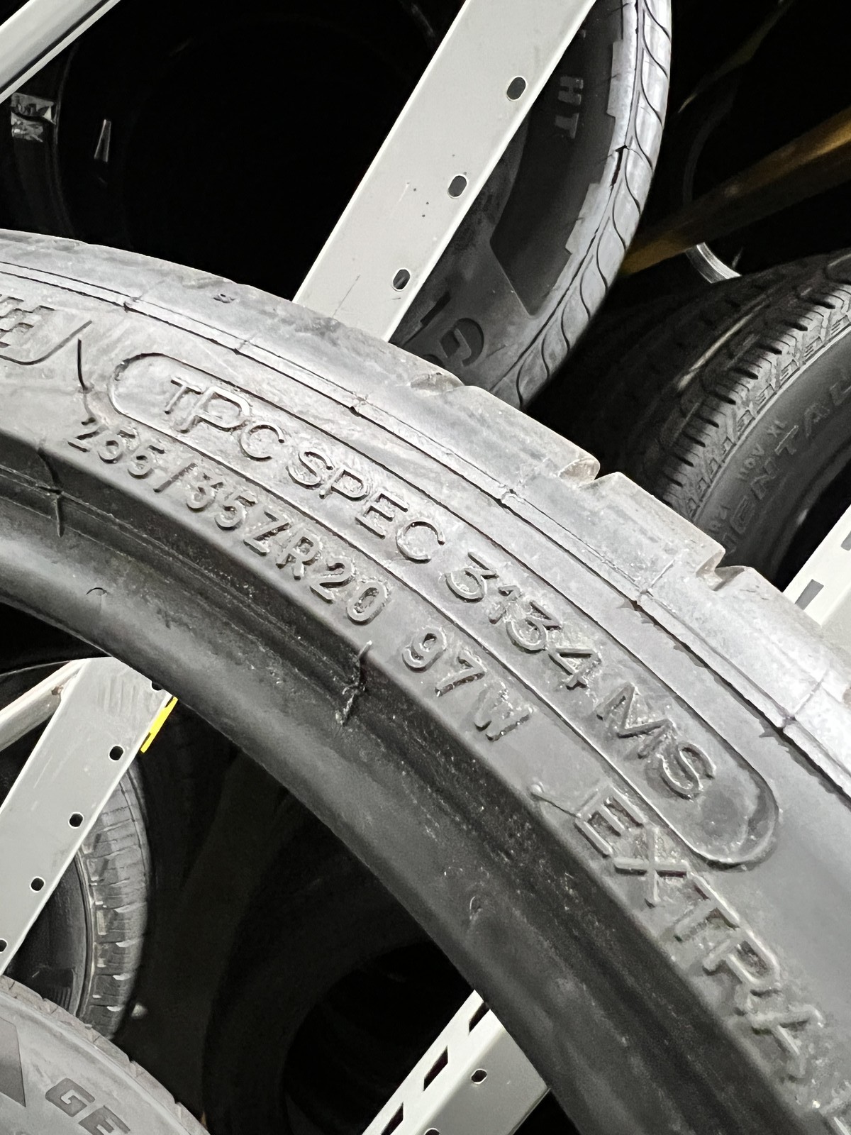 1 Tire Michelin Pilot Sport A/S TPC 255/35ZR20 97Y DOT.3623 7.75/32 NO Patch