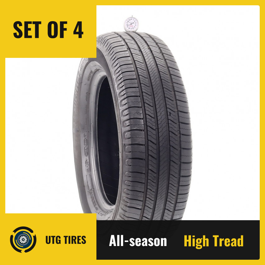 Set of (4) Used 225/65R17 Michelin Defender 2 102H – 9.5-10.5/32