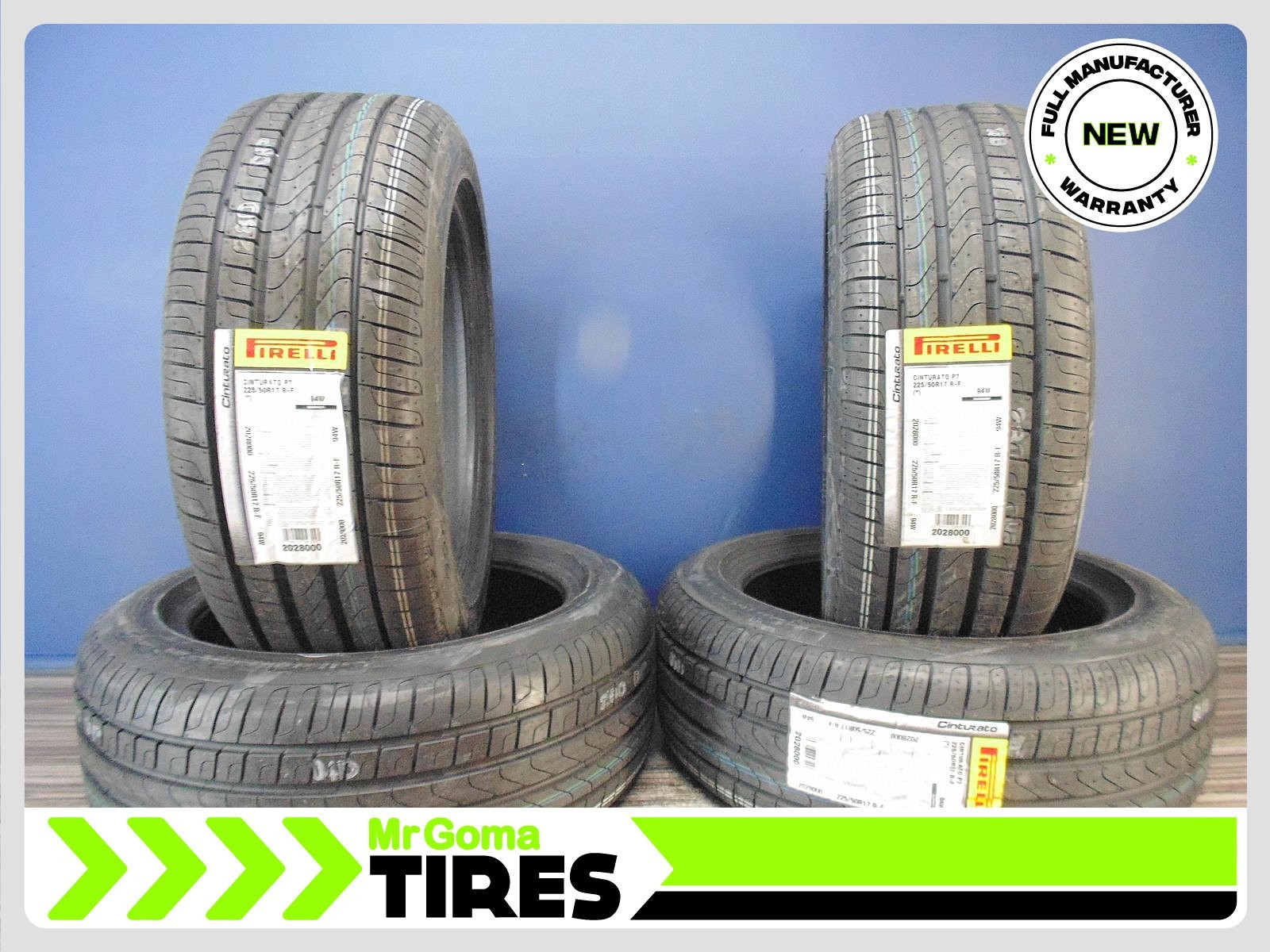 4 BRAND NEW 225/50R17 PIRELLI CINTURATO P7 ECOIMPACT RFT TIRES RUN FLAT 2255017