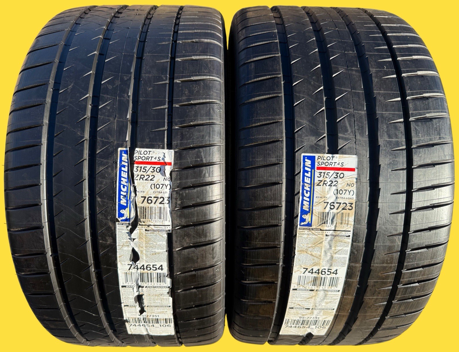 Set of TWO BRAND NEW 315/30ZR22 (107Y) Michelin Pilot Sport 4S Tires 3153022