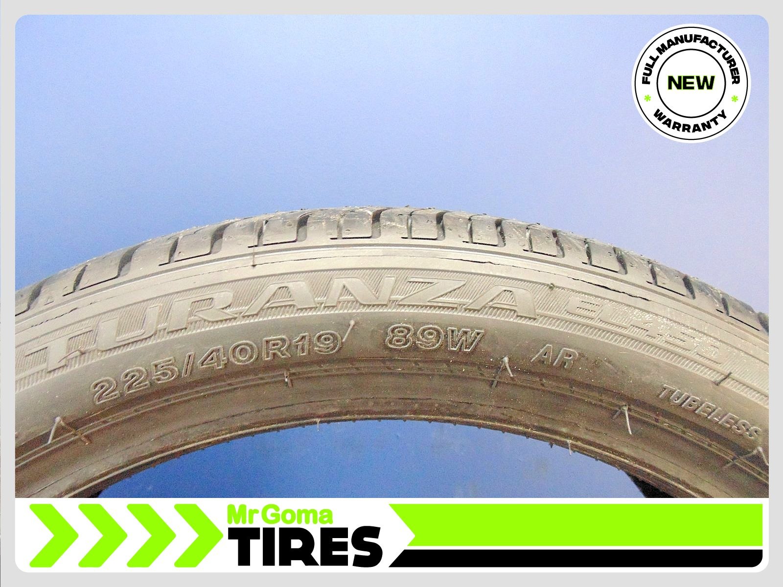 2 BRAND NEW 225/40R19 BRIDGESTONE TURANZA EL450 AR RFT TIRES Run flat 2254019
