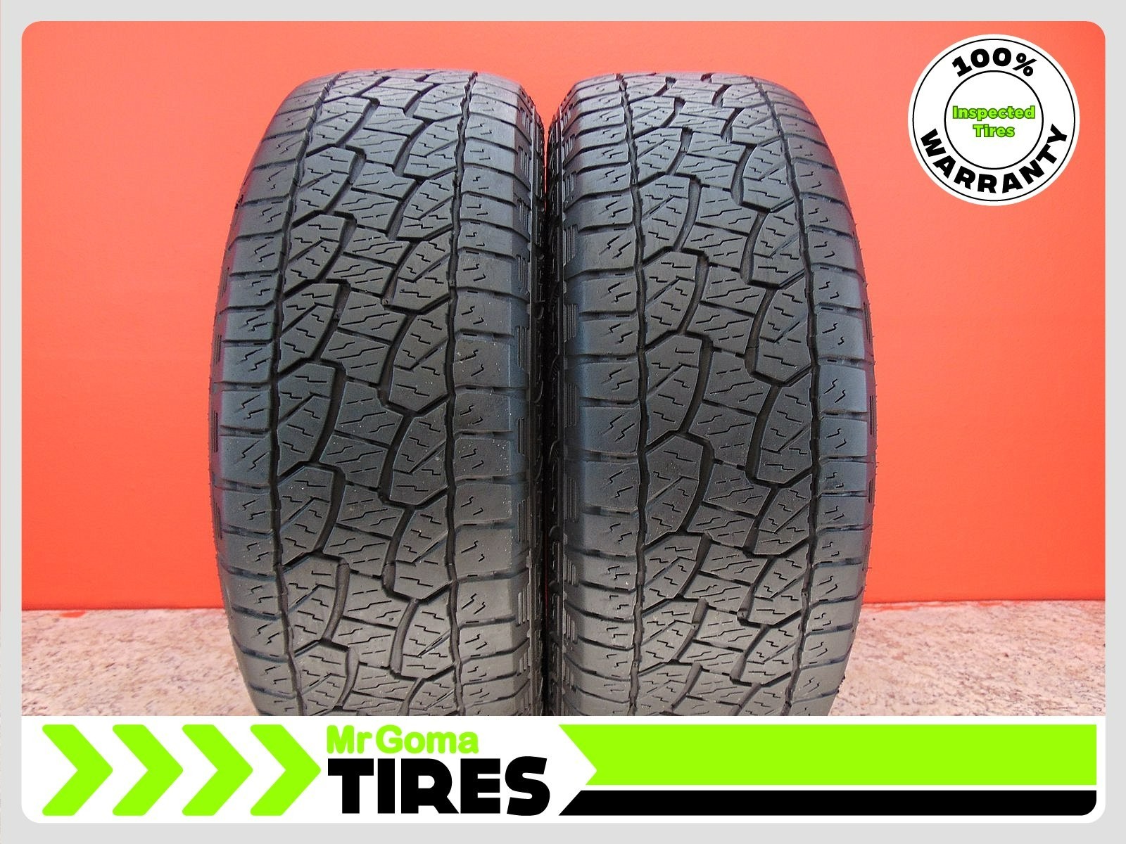 2 HANKOOK DYNAPRO AT-M 265/65R17 USED TIRES 7.7/32 TREAD 2656517 112T