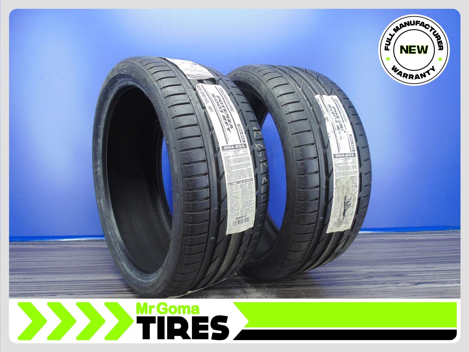 2 BRAND NEW 225/35R19 BRIDGESTONE POTENZA S001 RFT XL 88Y RUN FLAT TIRES 2253519