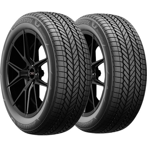 (QTY 2) 225/55R17 Bridgestone WeatherPeak 97V SL Black Wall Tires