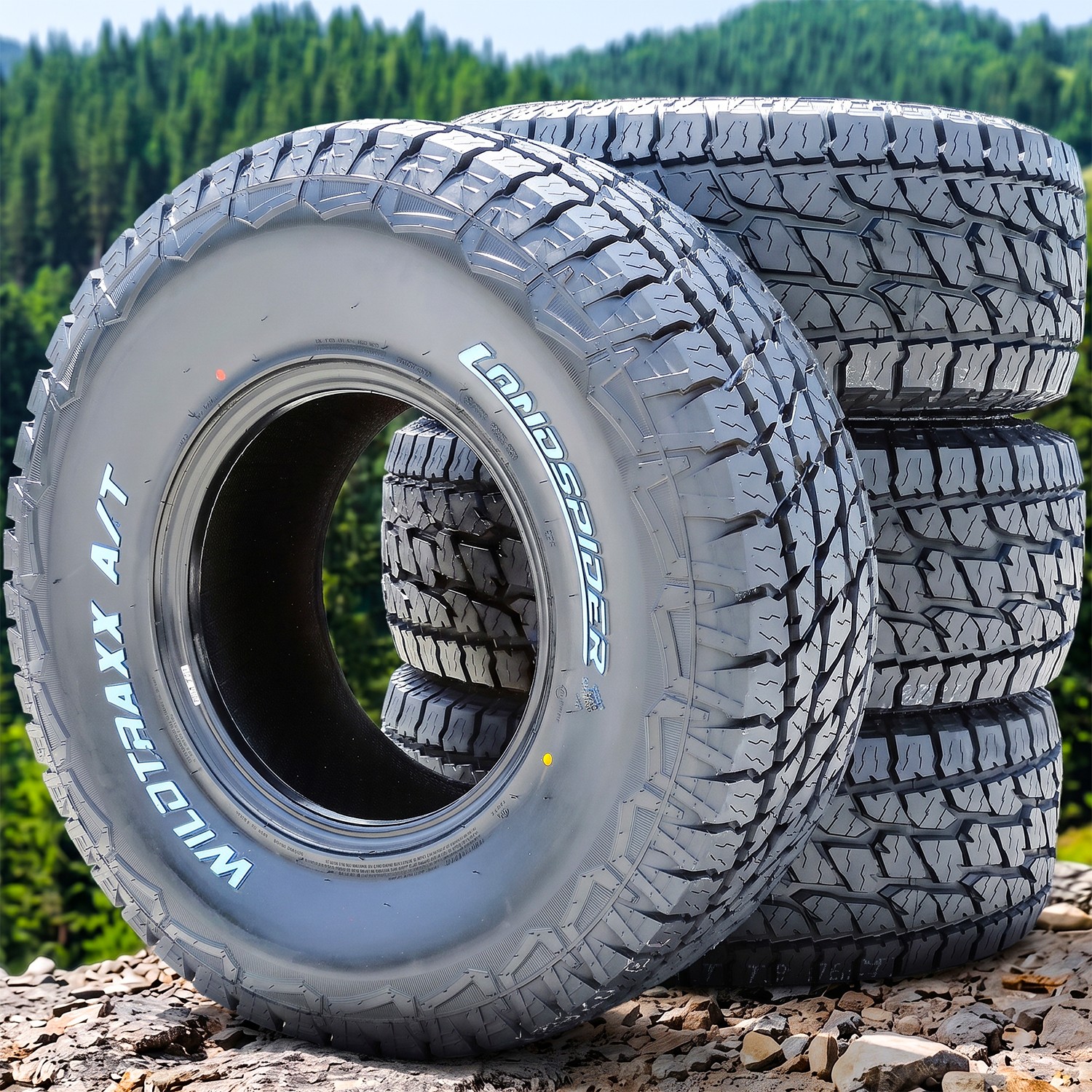 4 Landspider Wildtraxx A/T 285/70R17 121/118S E 10 Ply Tires 55k Mi Warranty