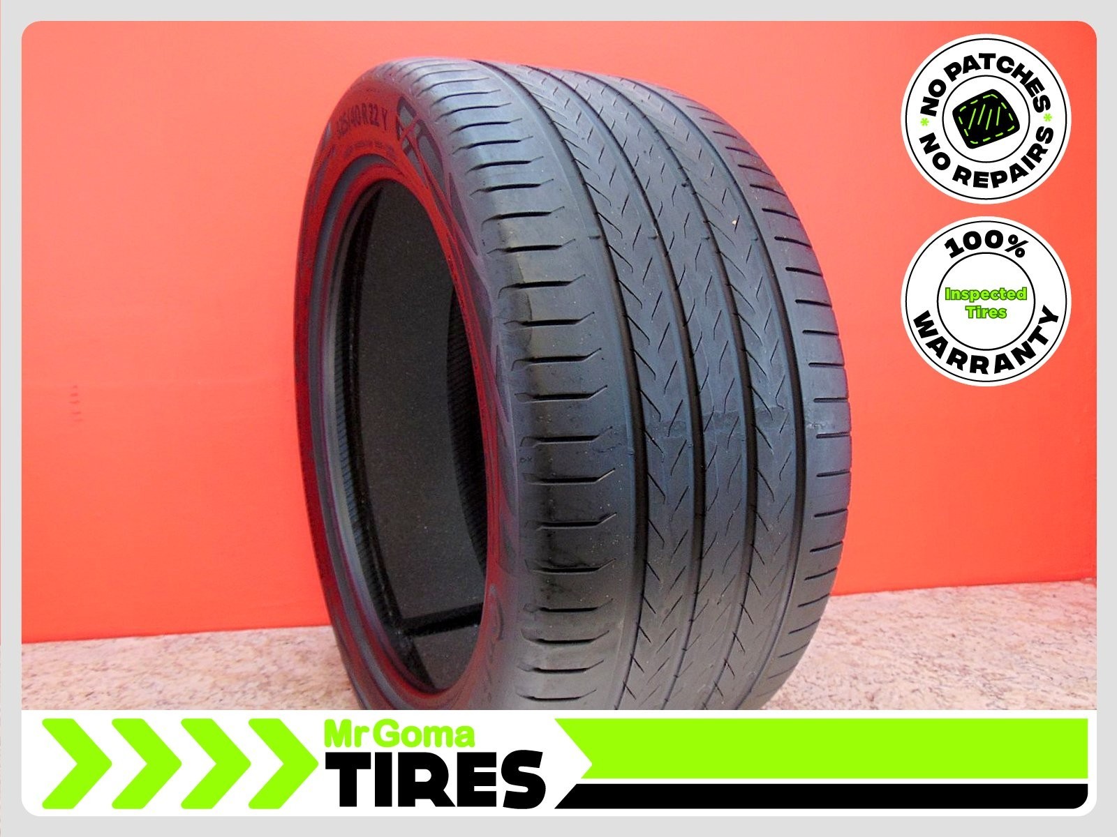 1 CONTINENTAL ECOCONTACT 6 Q MO CONTISILENT 325/40R22 USED TIRE 7.6/32 TREAD