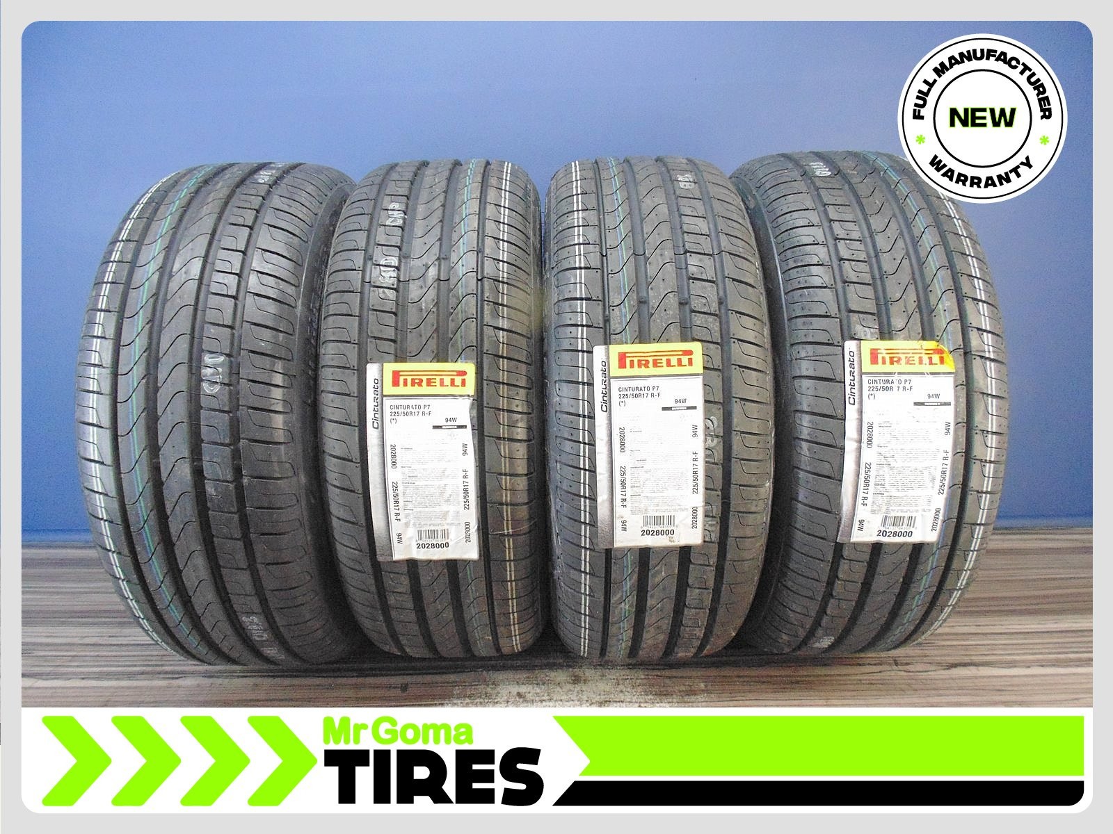 4 BRAND NEW 225/50R17 PIRELLI CINTURATO P7 ECOIMPACT RFT TIRES RUN FLAT 2255017