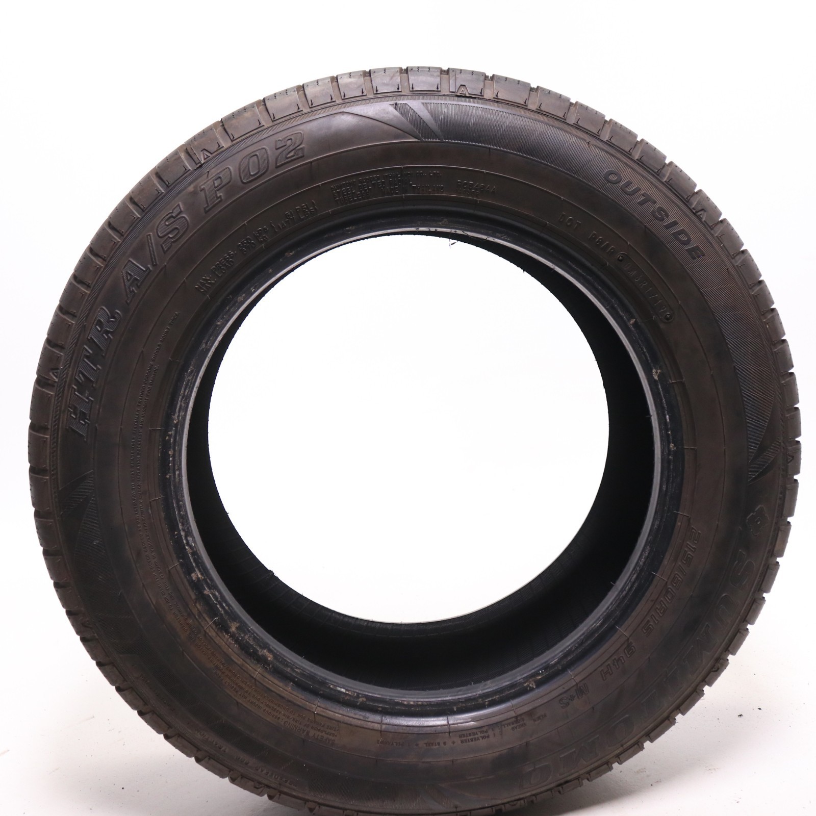 Set of 2 Used 215/60R15 Sumitomo HTR A/S P02 – 94H – 9.5/32 No Repairs