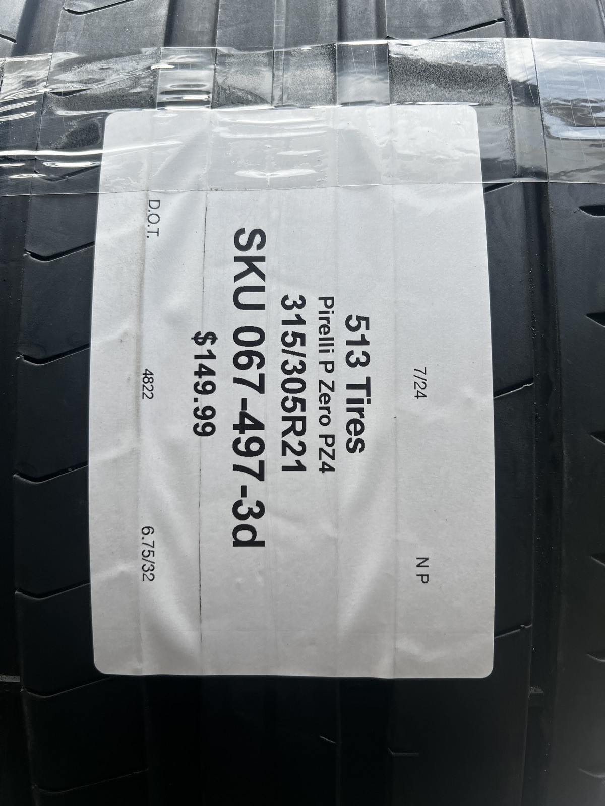 1 Pirelli P Zero PZ4 Run Flat ★ BMW 315/35R21 111Y DOT.4822 6.75/32 No Patch
