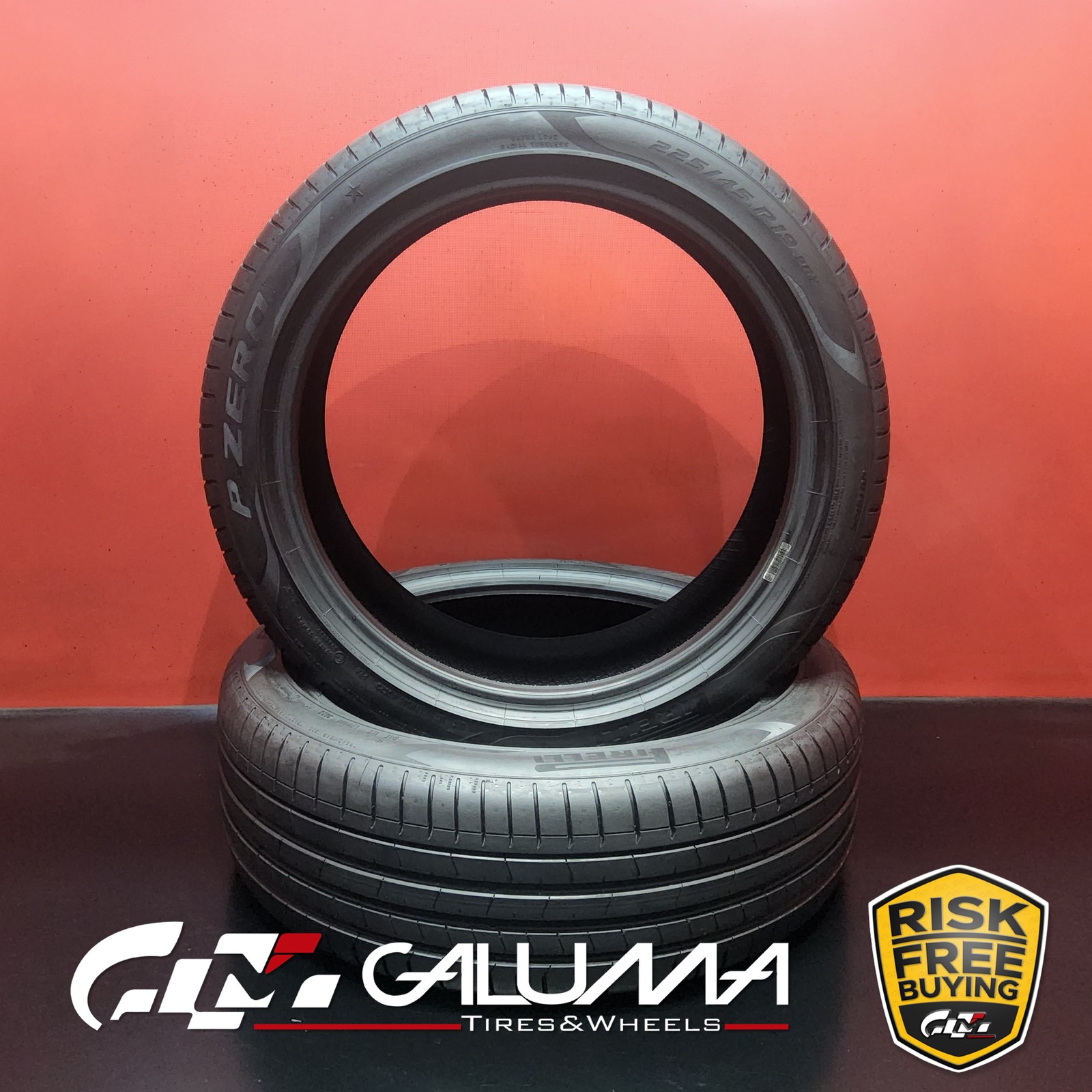 Set of 2 Tires LikeNEW Pirelli P-Zero (PZ4) ★ XL 225/45R19 96Y No Repairs #96177