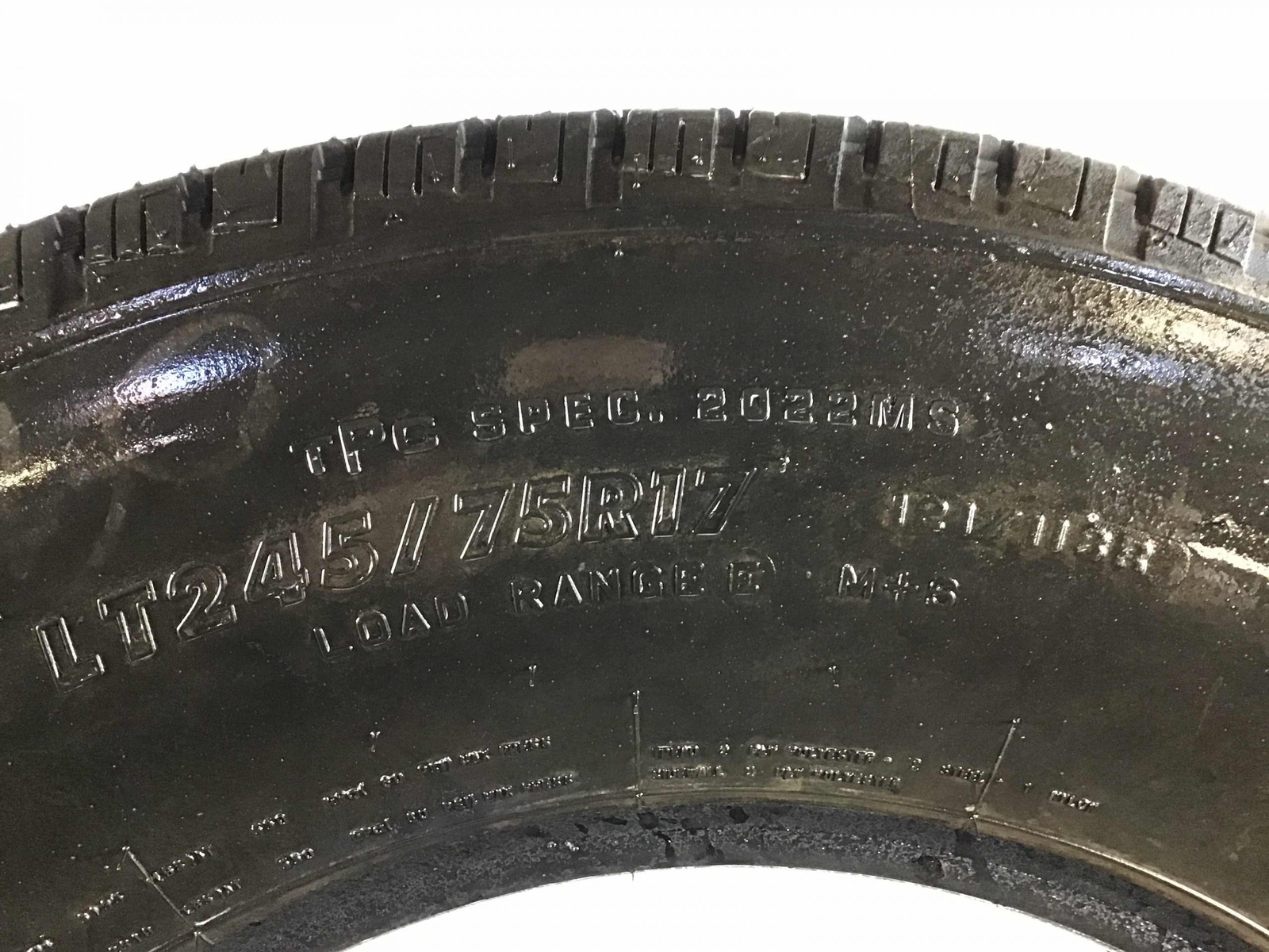 LT245/75R17 Firestone Transforce HT 121 R Used 12/32nds