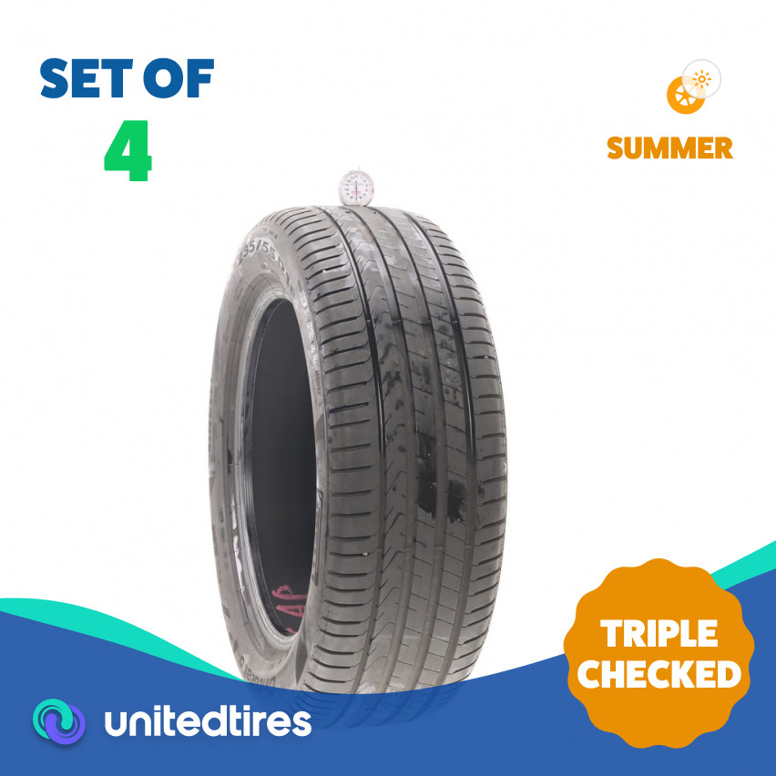 Set of (4) Used 235/55R18 Pirelli Cinturato P7 P7C2 MO Elect 104T – 7-8/32