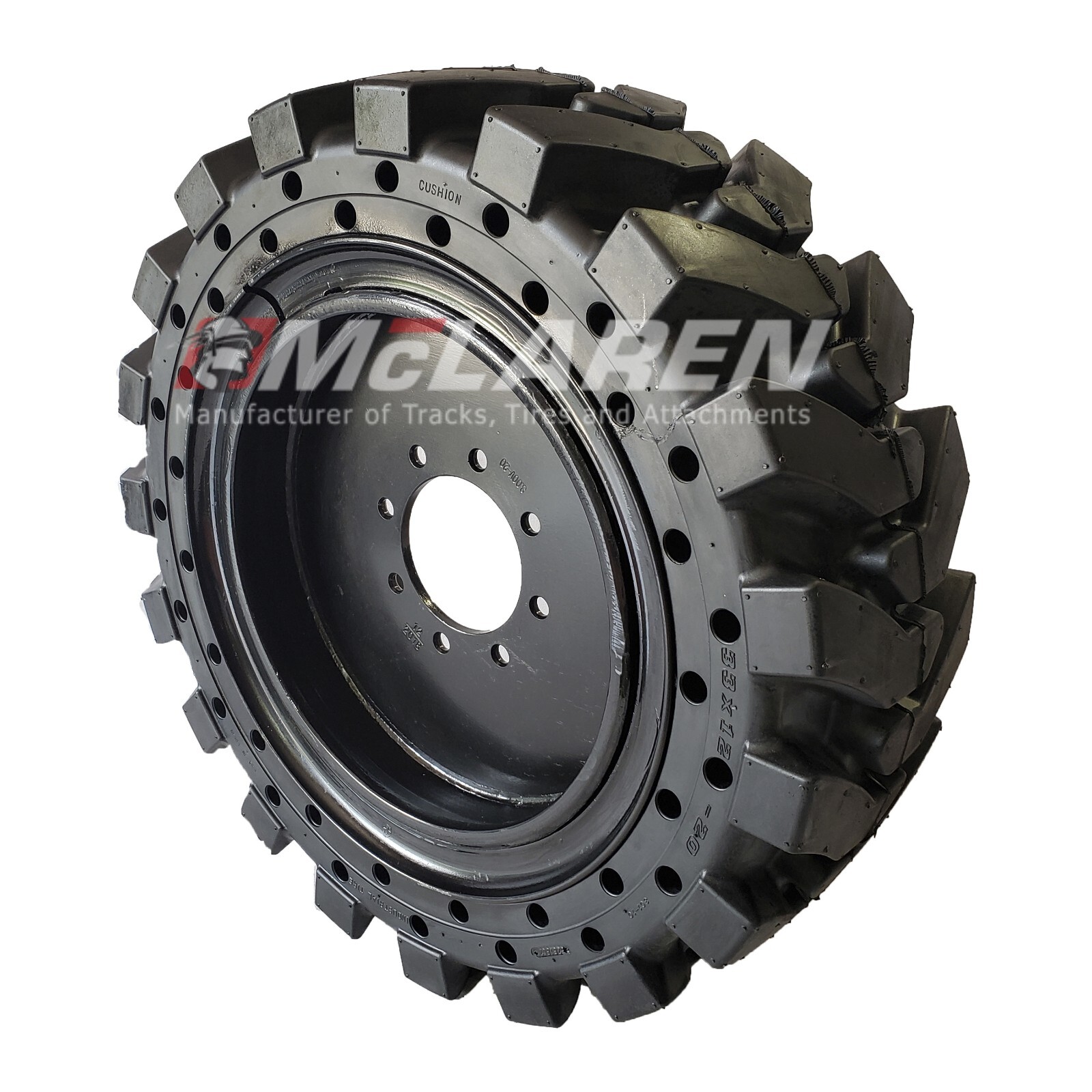 12×16.5 Maximizer GT Solid Cushion Flat Proof Tires Set of 4 W/Rim for Bobcat