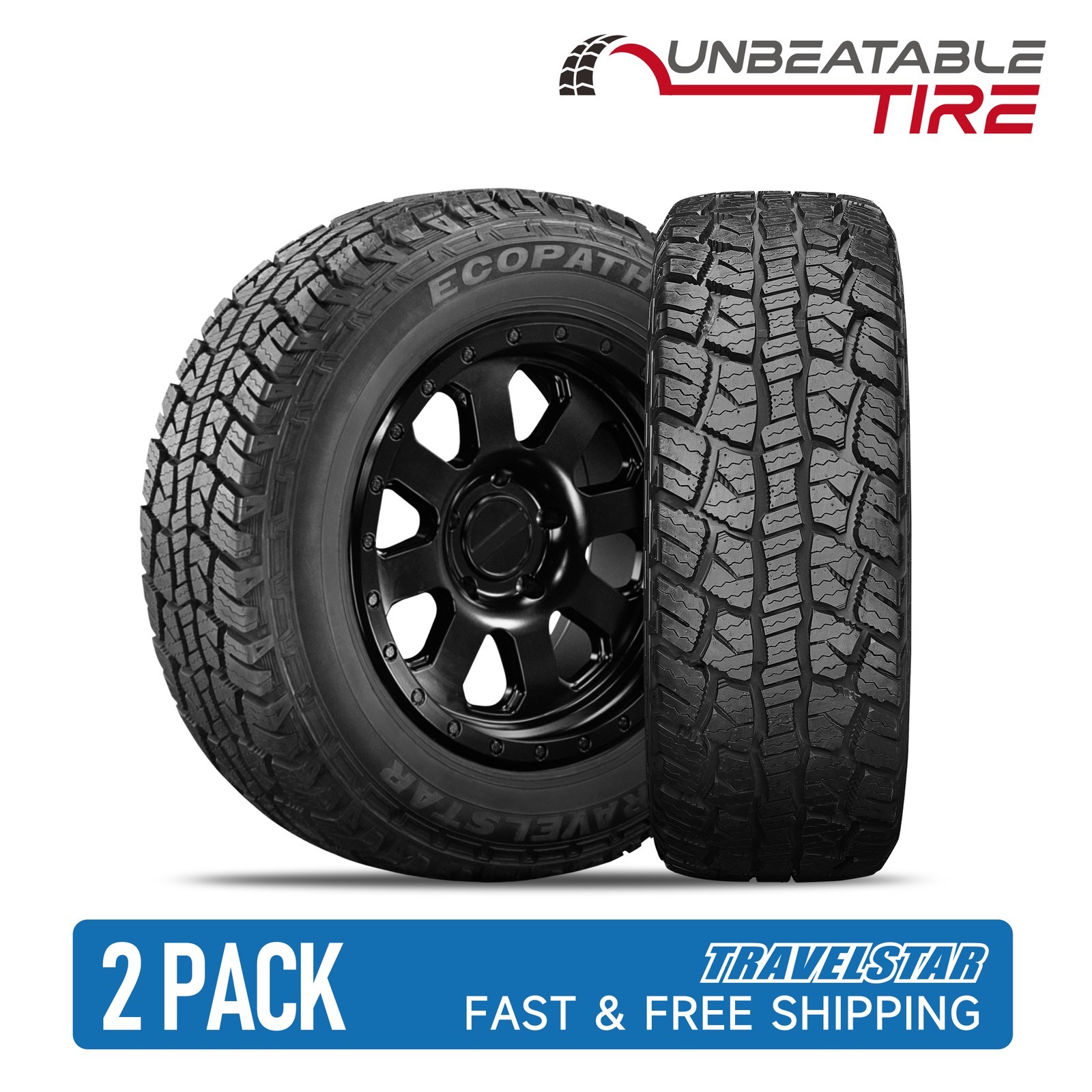 2 PACK Travelstar Ecopath A/T LT285/75R16 10Ply 126R All Terrain SUV/Truck Tires