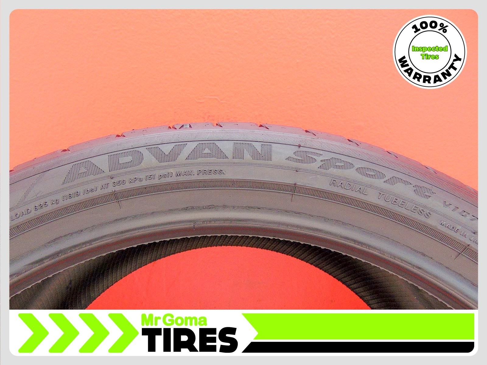 1 YOKOHAMA ADVAN SPORT V107 MO1 XL 295/30ZR20 USED TIRE 7.9/32 TREAD 2953020