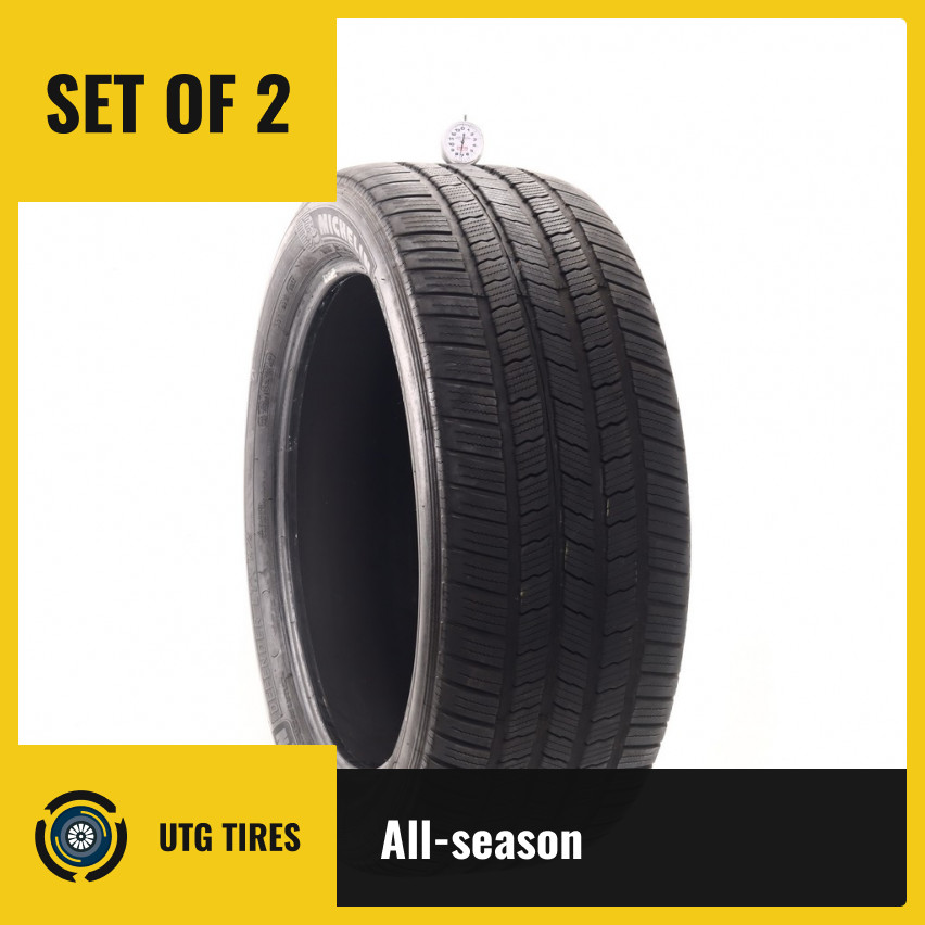Set of (2) Used 285/45R22 Michelin Defender LTX M/S 114H – 7/32