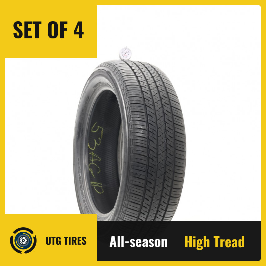 Set of (4) Used 225/55R19 Bridgestone Ecopia H/L 422 Plus 99V – 8-9/32