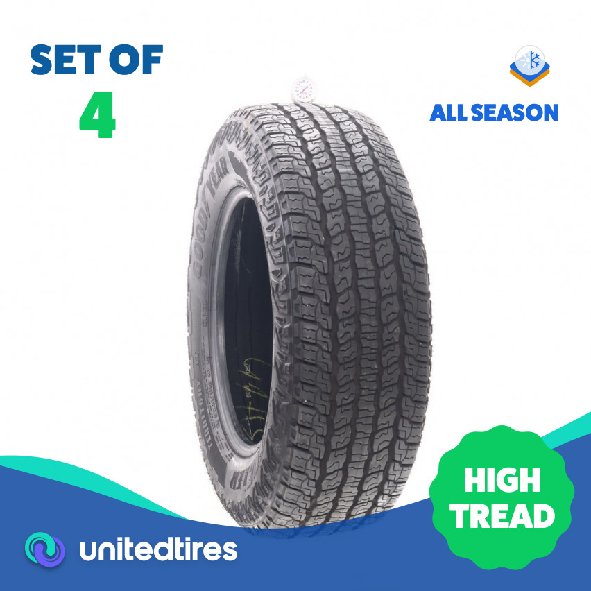 Set of (4) Used 265/65R18 Goodyear Wrangler Territory AT – 8.5-10/32 (11NFS)
